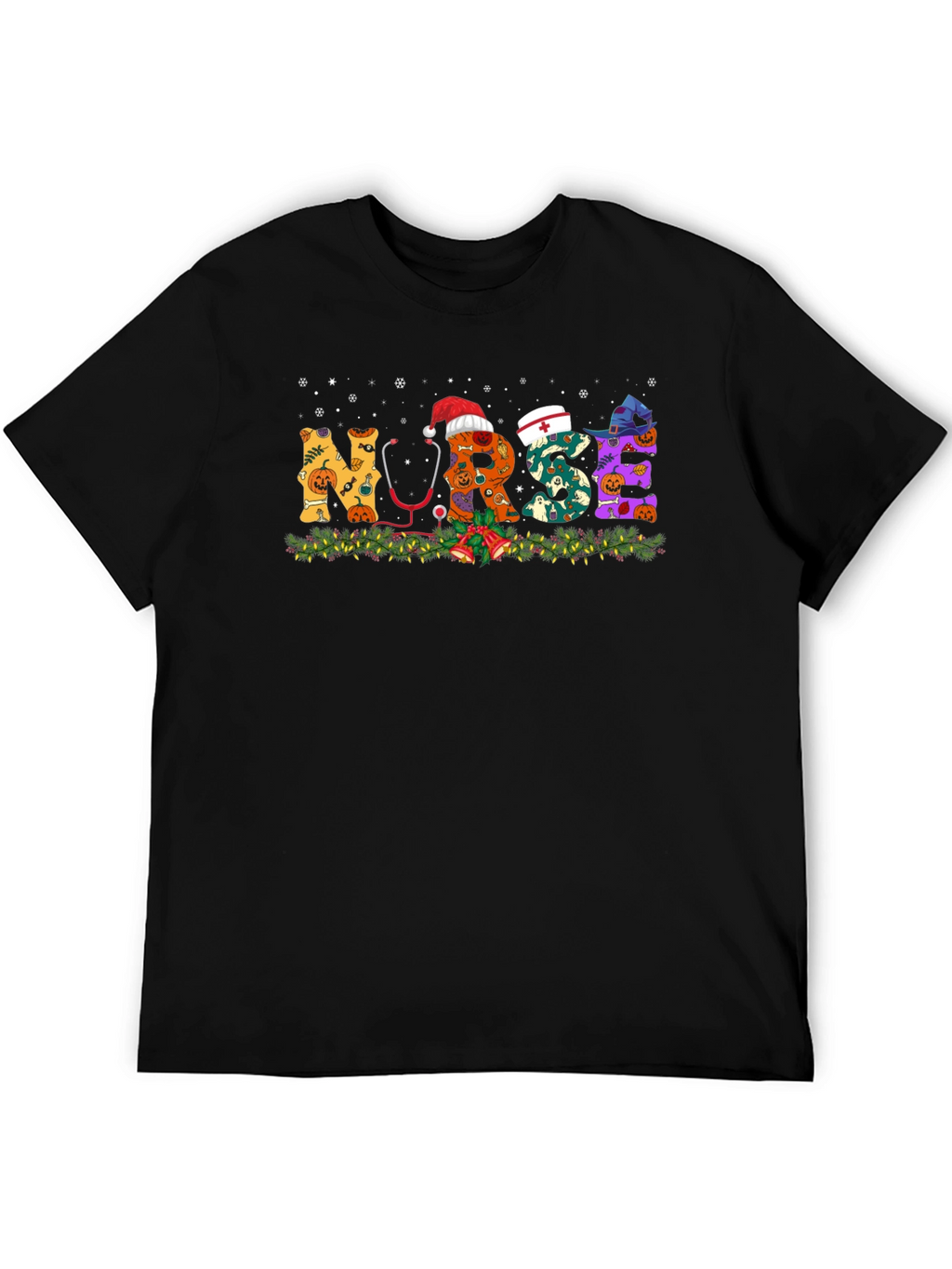 Nurse Halloween Christmas Graphic T-Shirt