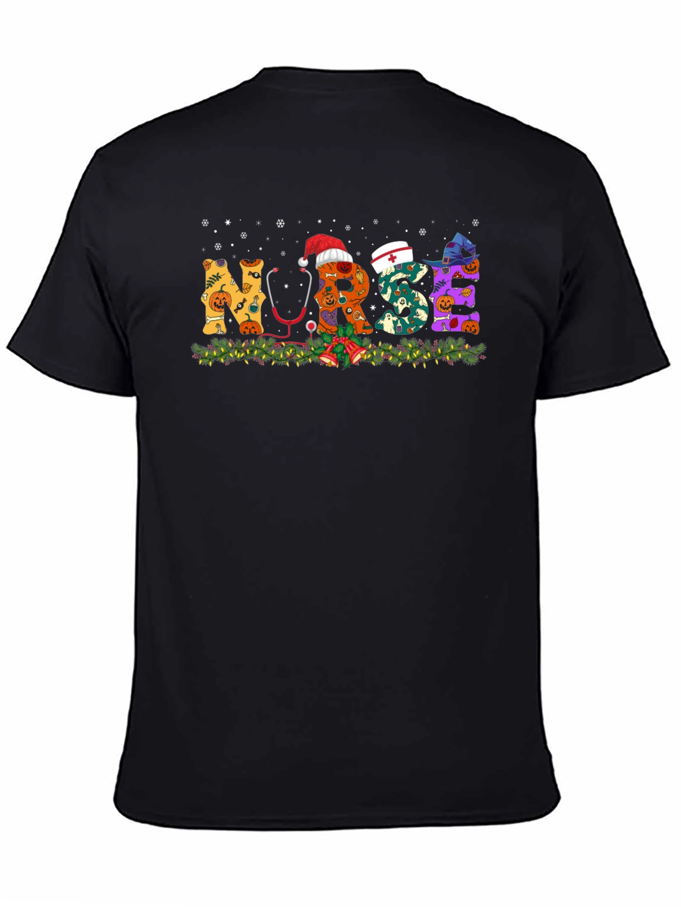 Nurse Halloween Christmas Graphic T-Shirt