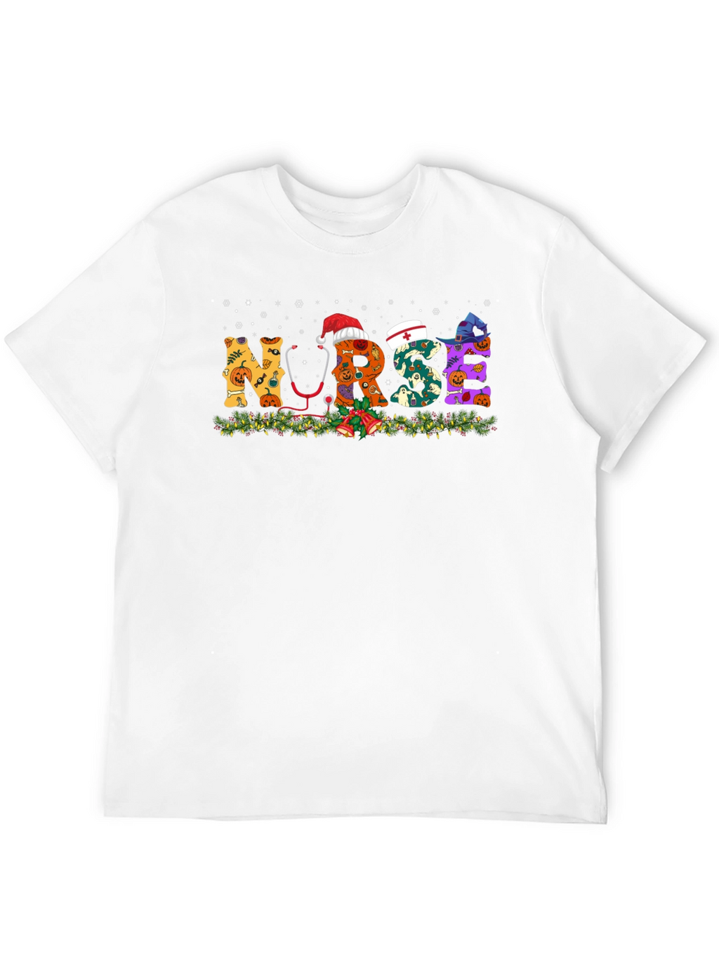 Nurse Halloween Christmas Graphic T-Shirt