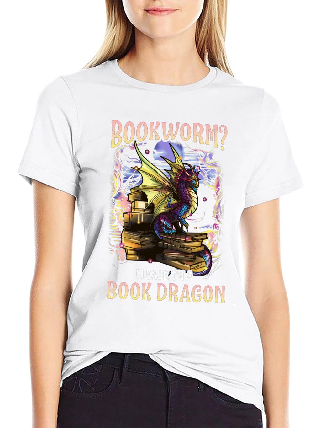 Book Dragon T-Shirt - Literary Fantasy Apparel