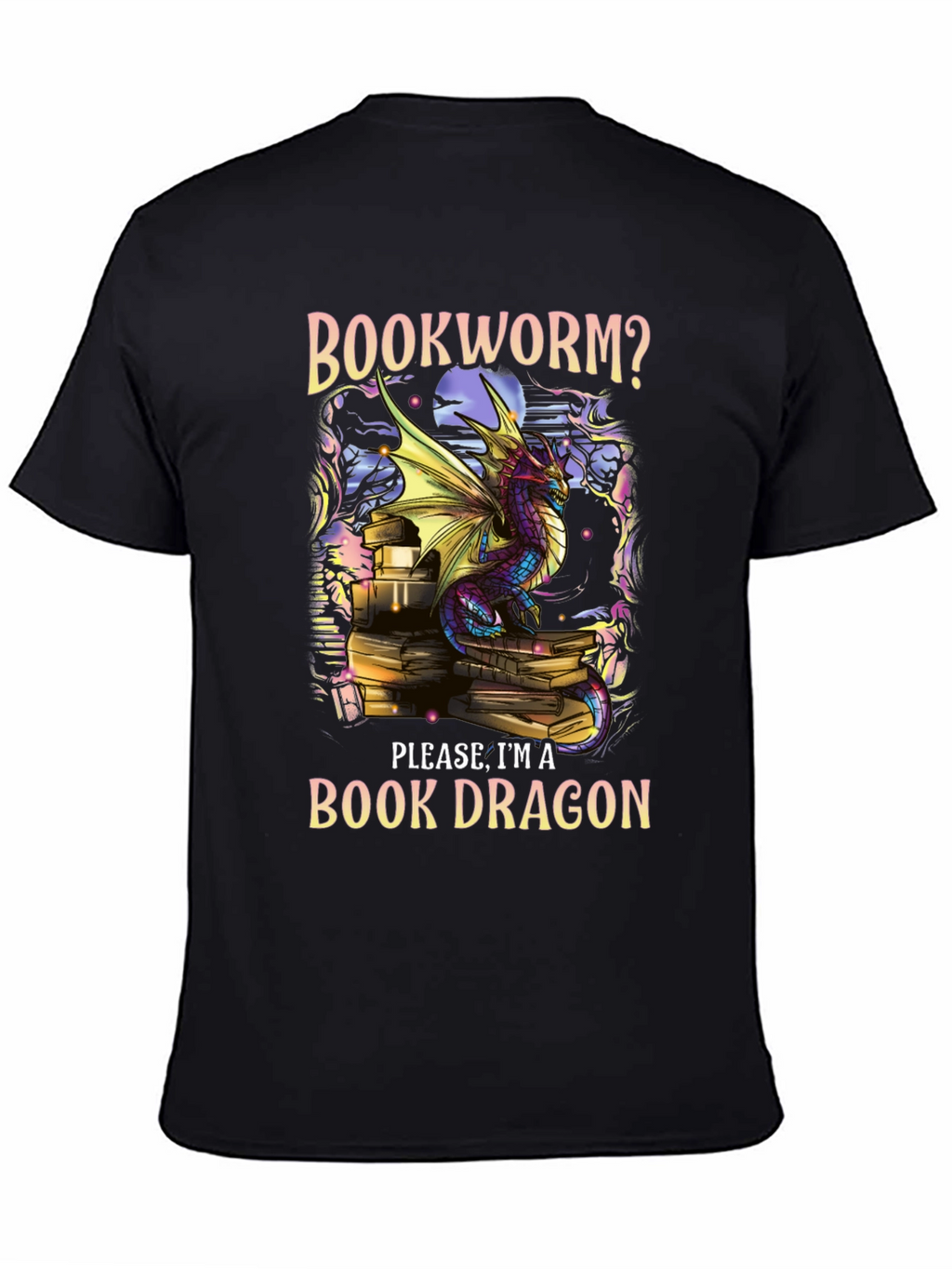 Book Dragon T-Shirt - Literary Fantasy Apparel