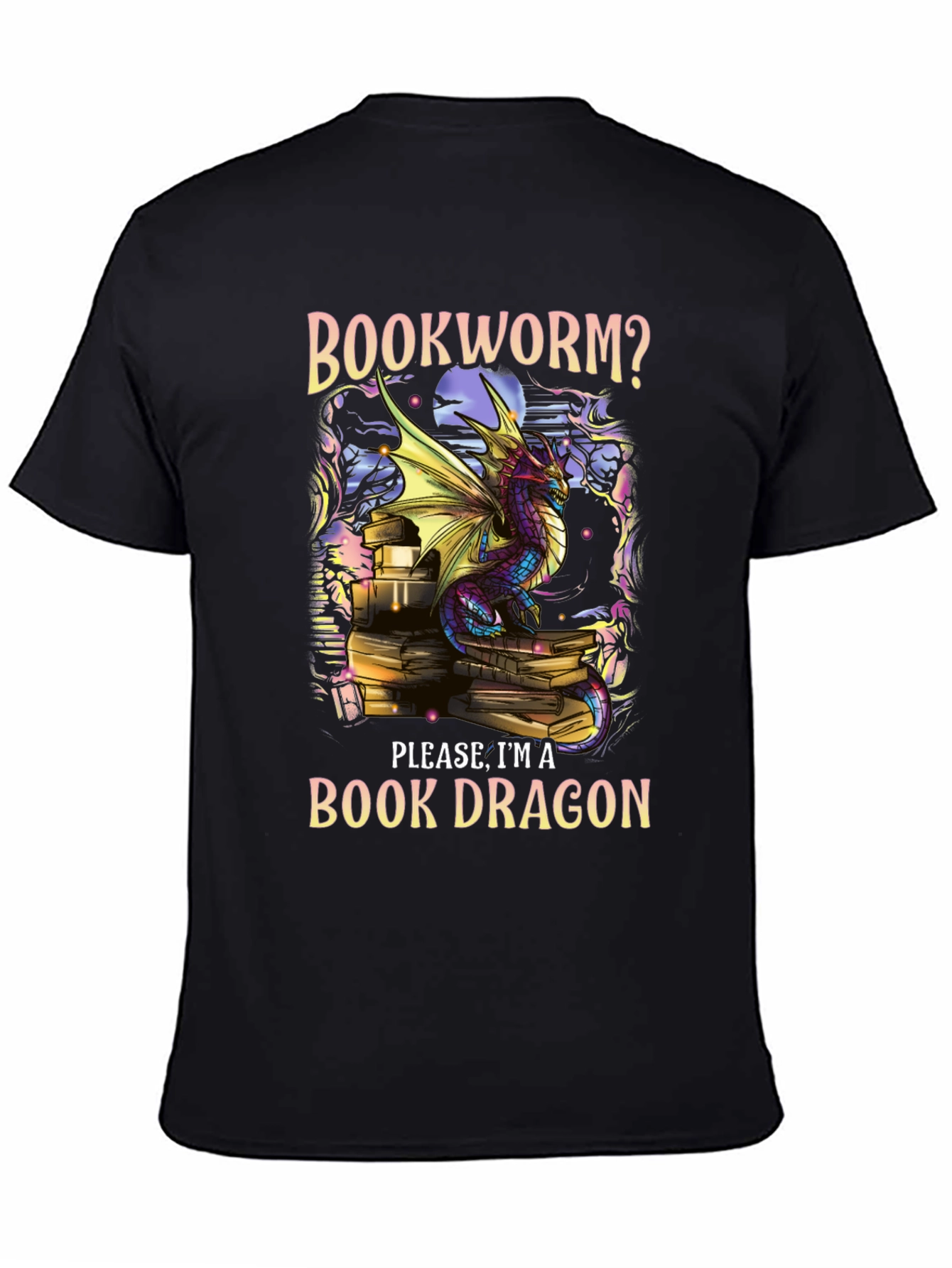 Book Dragon T-Shirt - Literary Fantasy Apparel