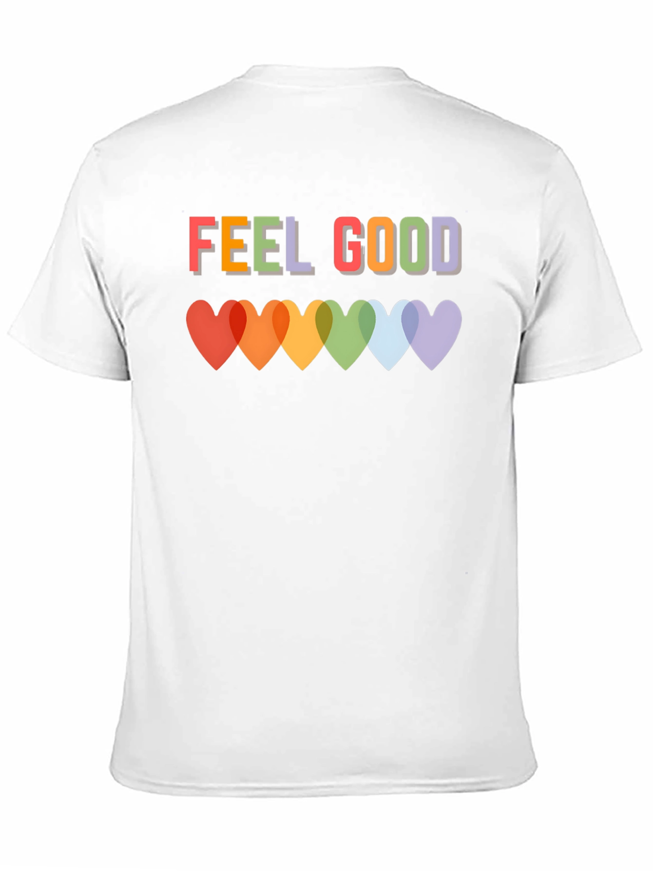 Feel Good T-Shirt - Rainbow Heart Graphic