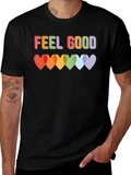 Feel Good T-Shirt - Rainbow Heart Graphic
