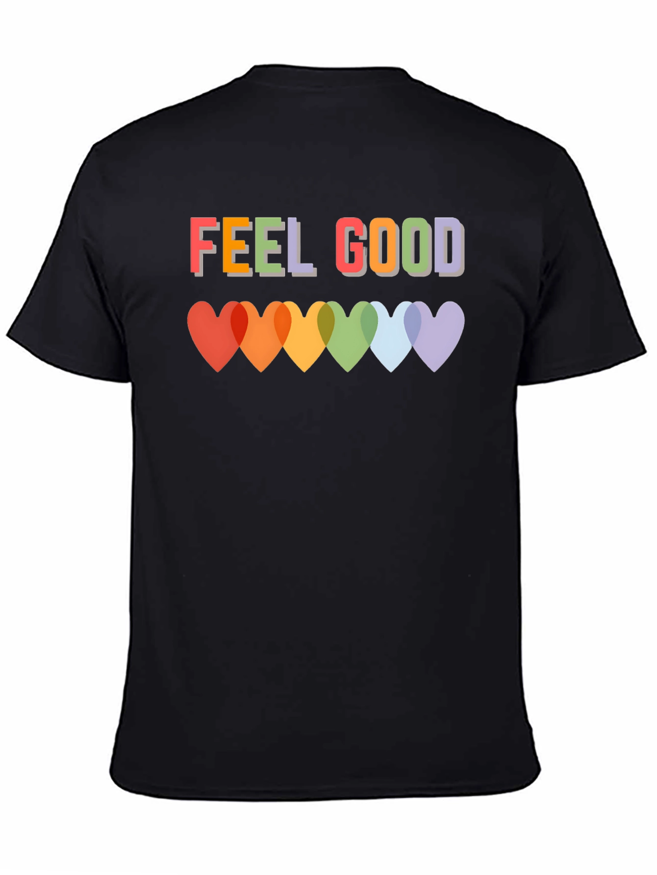 Feel Good T-Shirt - Rainbow Heart Graphic