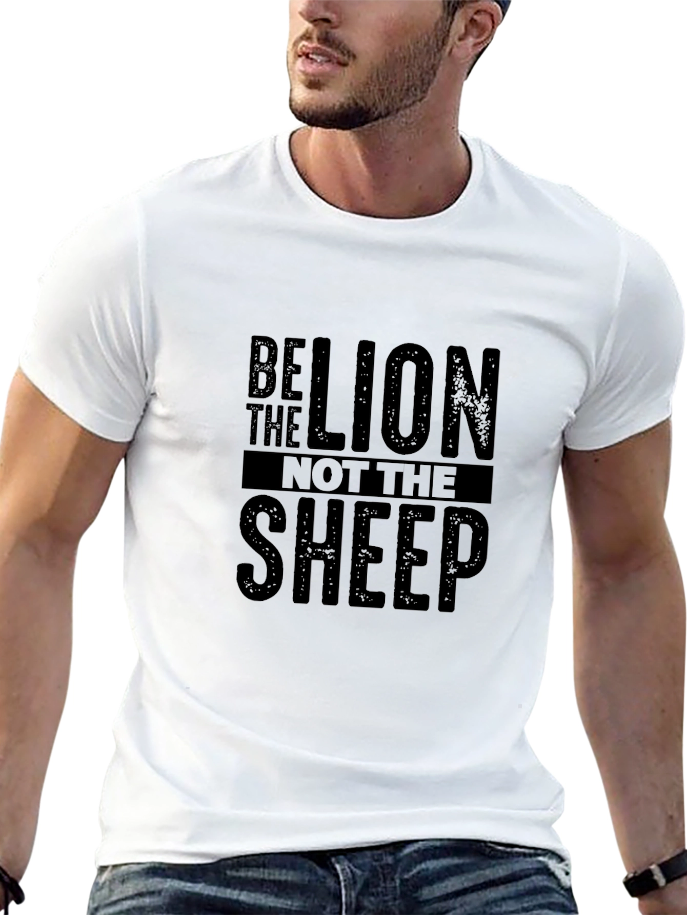 Be The Lion Graphic Tee - Black Cotton T-Shirt