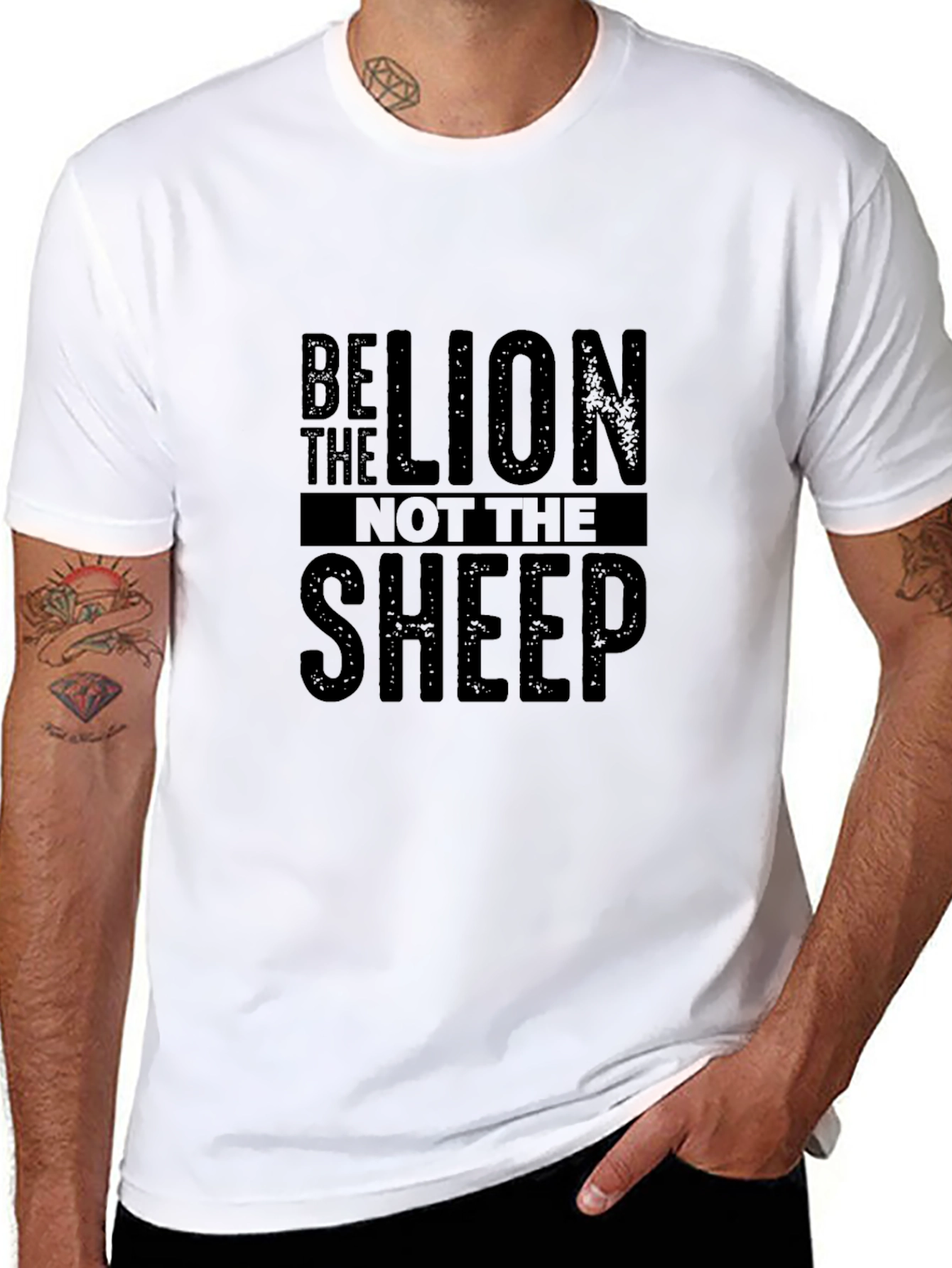 Be The Lion Graphic Tee - Black Cotton T-Shirt
