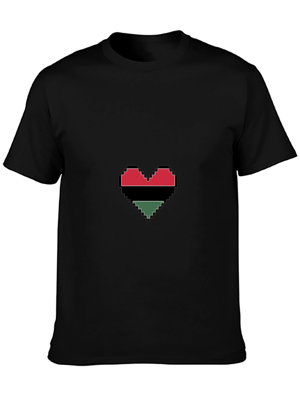 Pixel Heart Graphic Tee - Black Cotton Blend