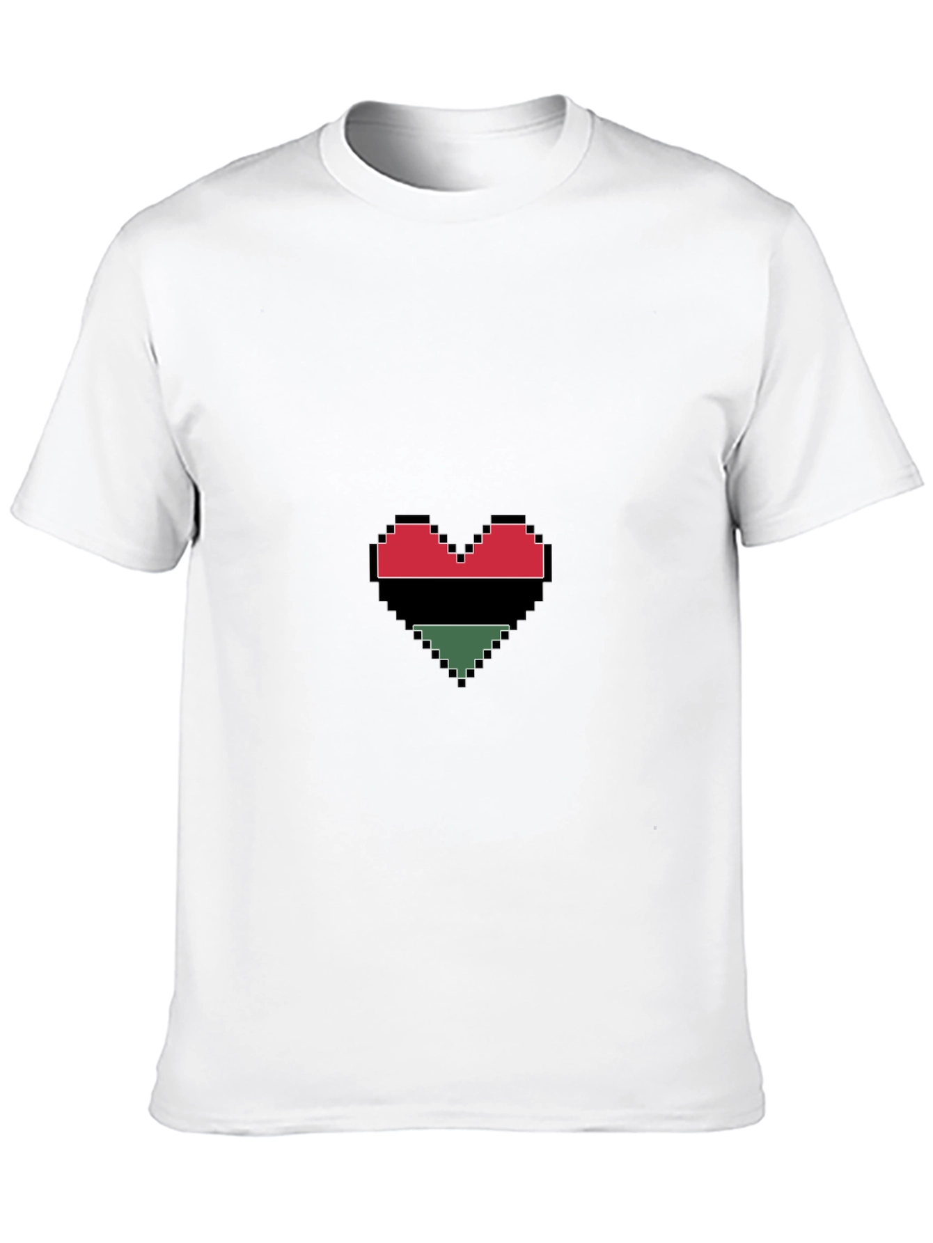 Pixel Heart Graphic Tee - Black Cotton Blend