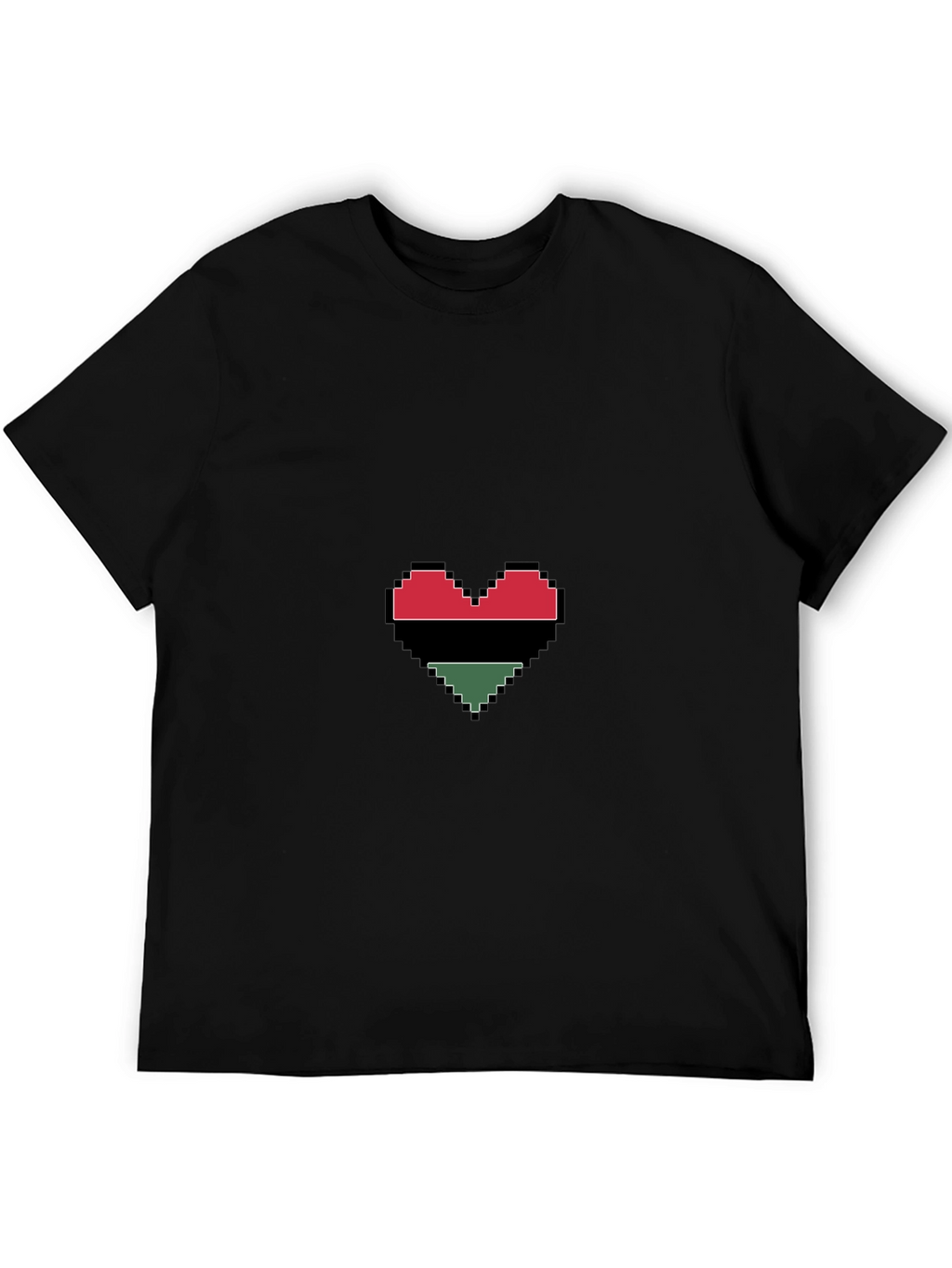Pixel Heart Graphic Tee - Black Cotton Blend