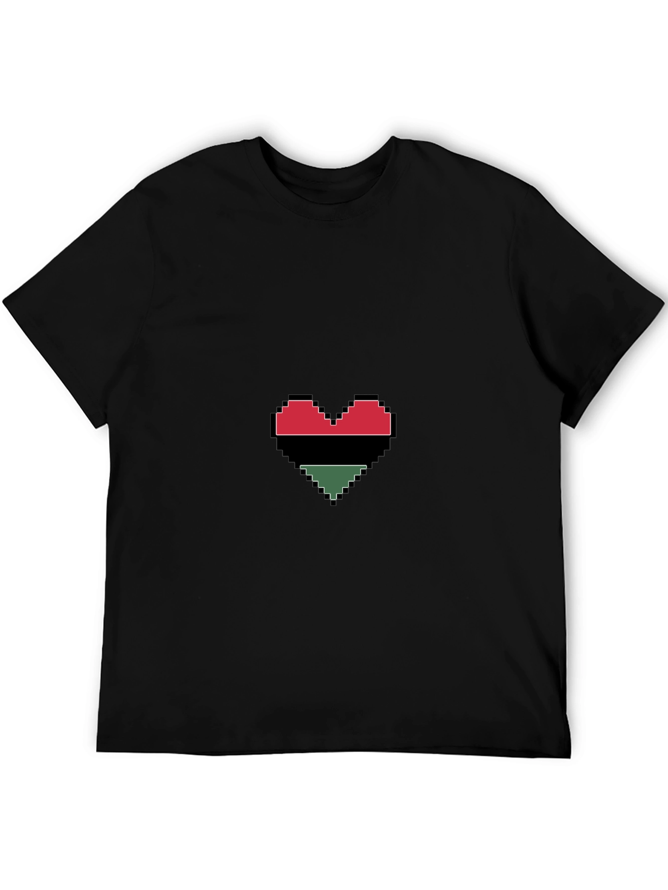 Pixel Heart Graphic Tee - Black Cotton Blend