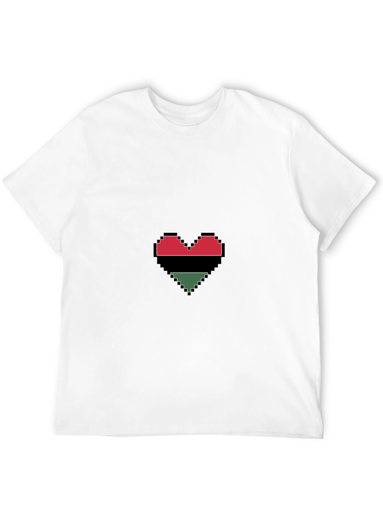 Pixel Heart Graphic Tee - Black Cotton Blend