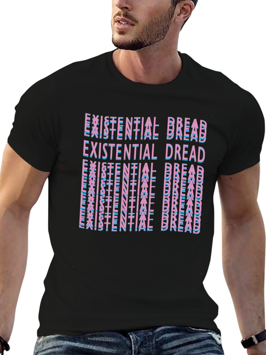 Existential Dread T-Shirt - Graphic Print Black Tee