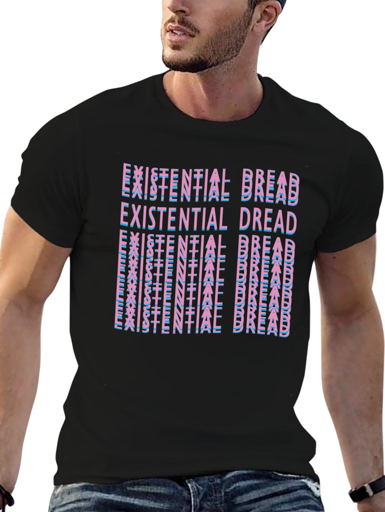 Existential Dread T-Shirt - Graphic Print Black Tee