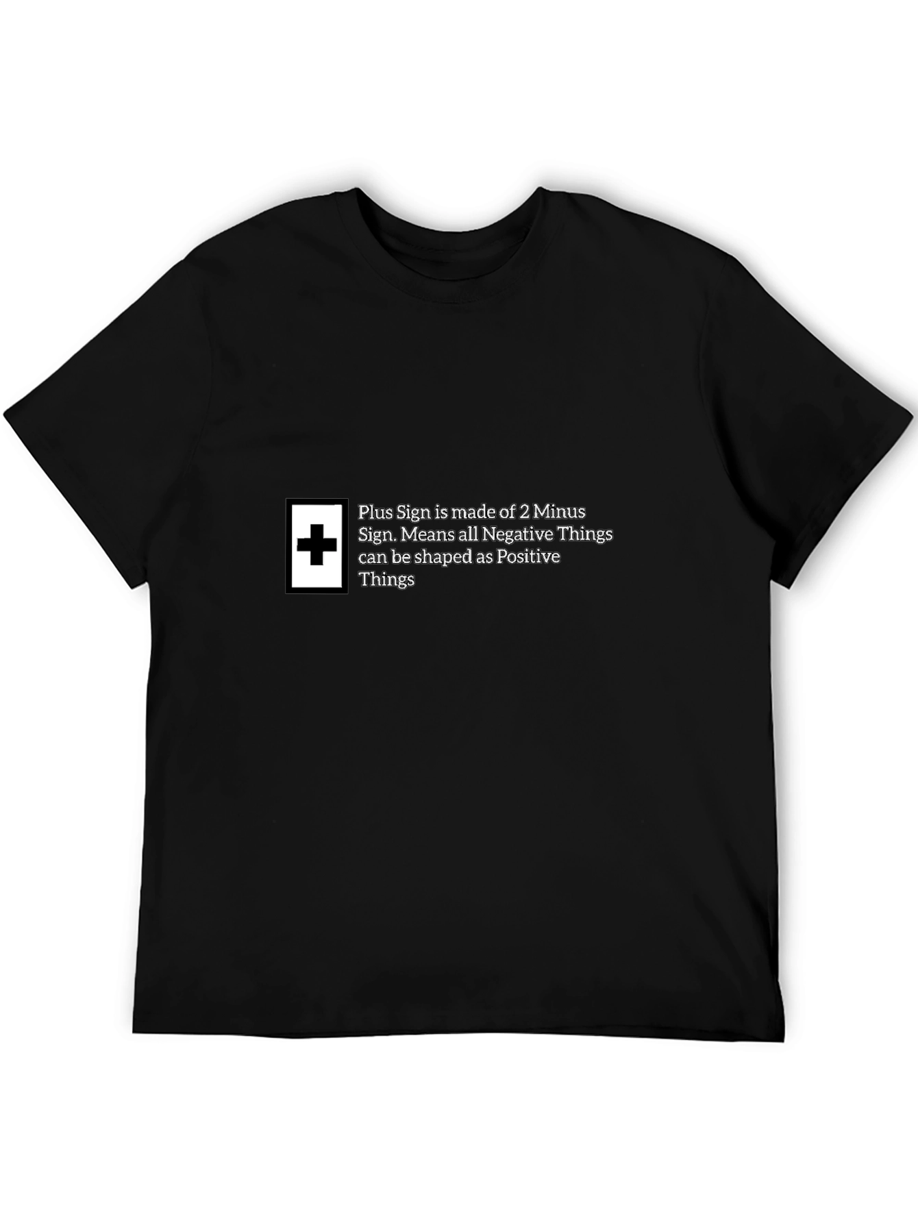Plus Sign Positive Things Black T-Shirt