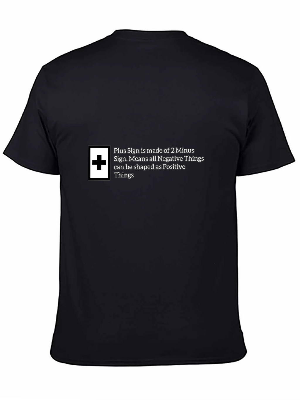 Plus Sign Positive Things Black T-Shirt
