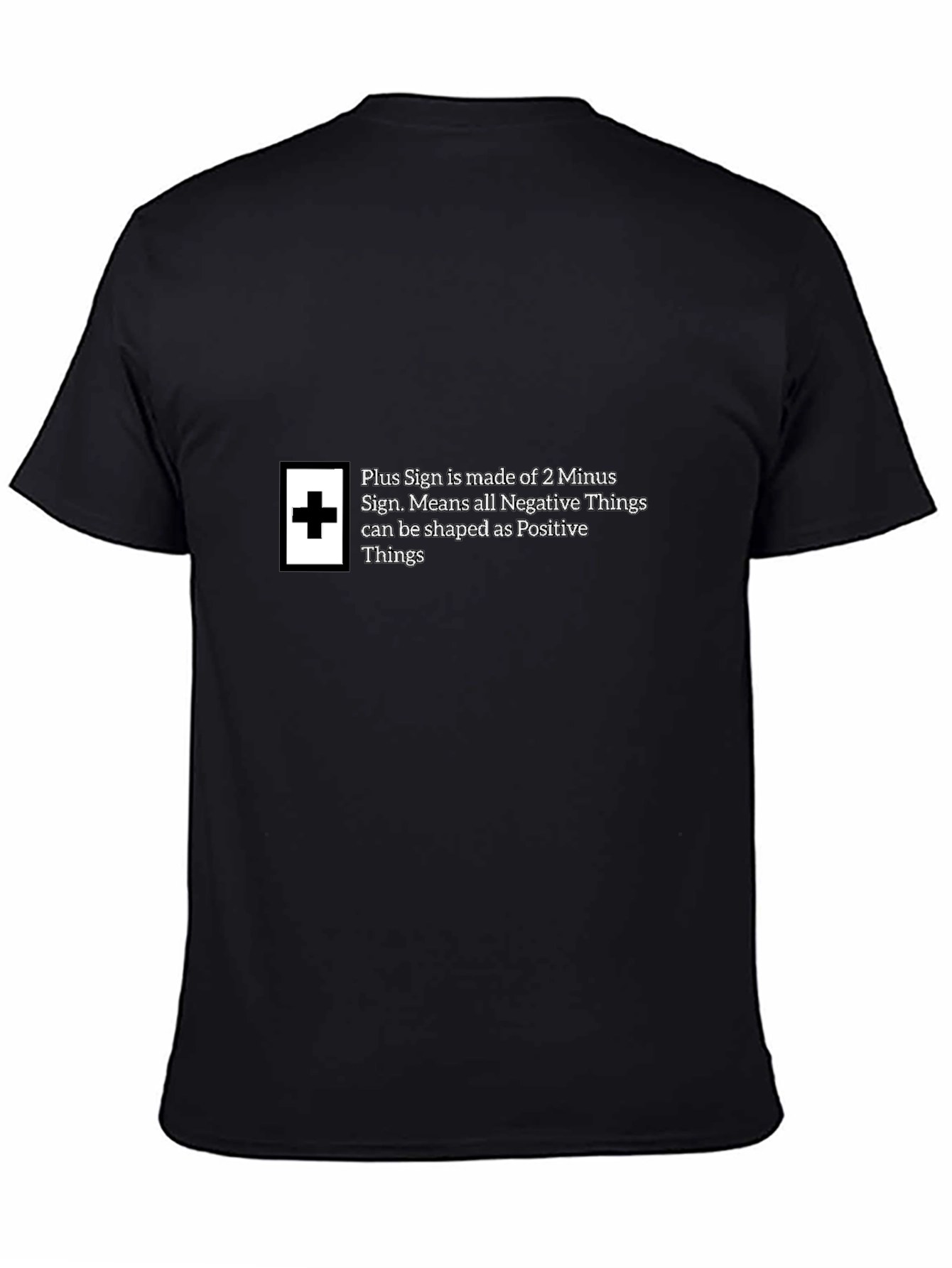 Plus Sign Positive Things Black T-Shirt