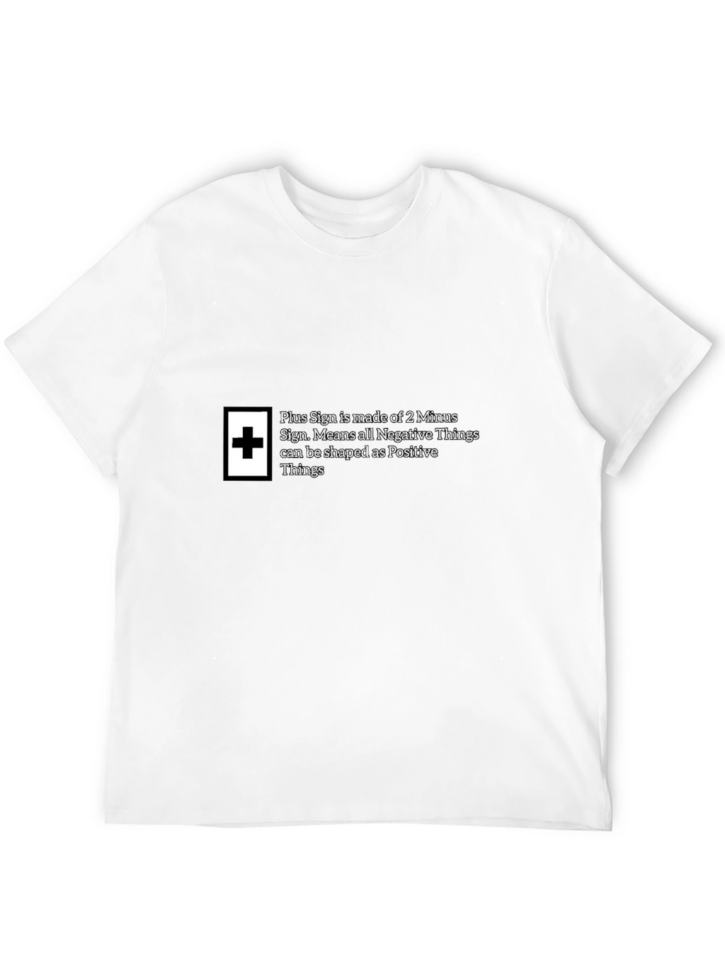 Plus Sign Positive Things Black T-Shirt