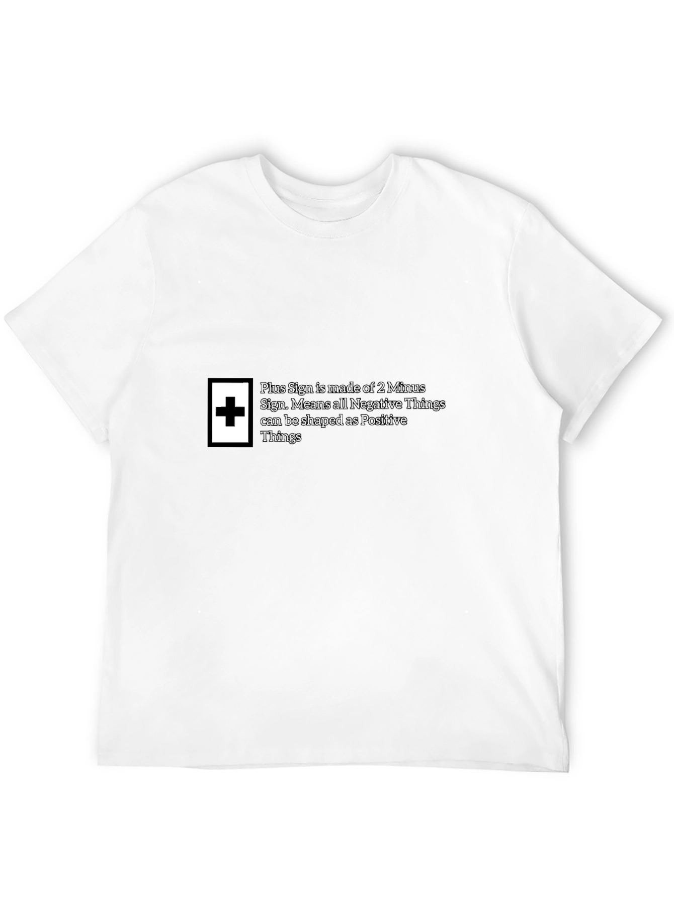 Plus Sign Positive Things Black T-Shirt
