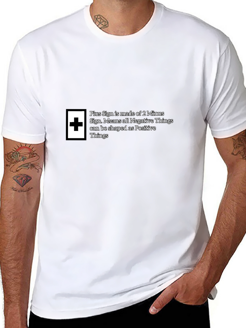 Plus Sign Positive Things Black T-Shirt
