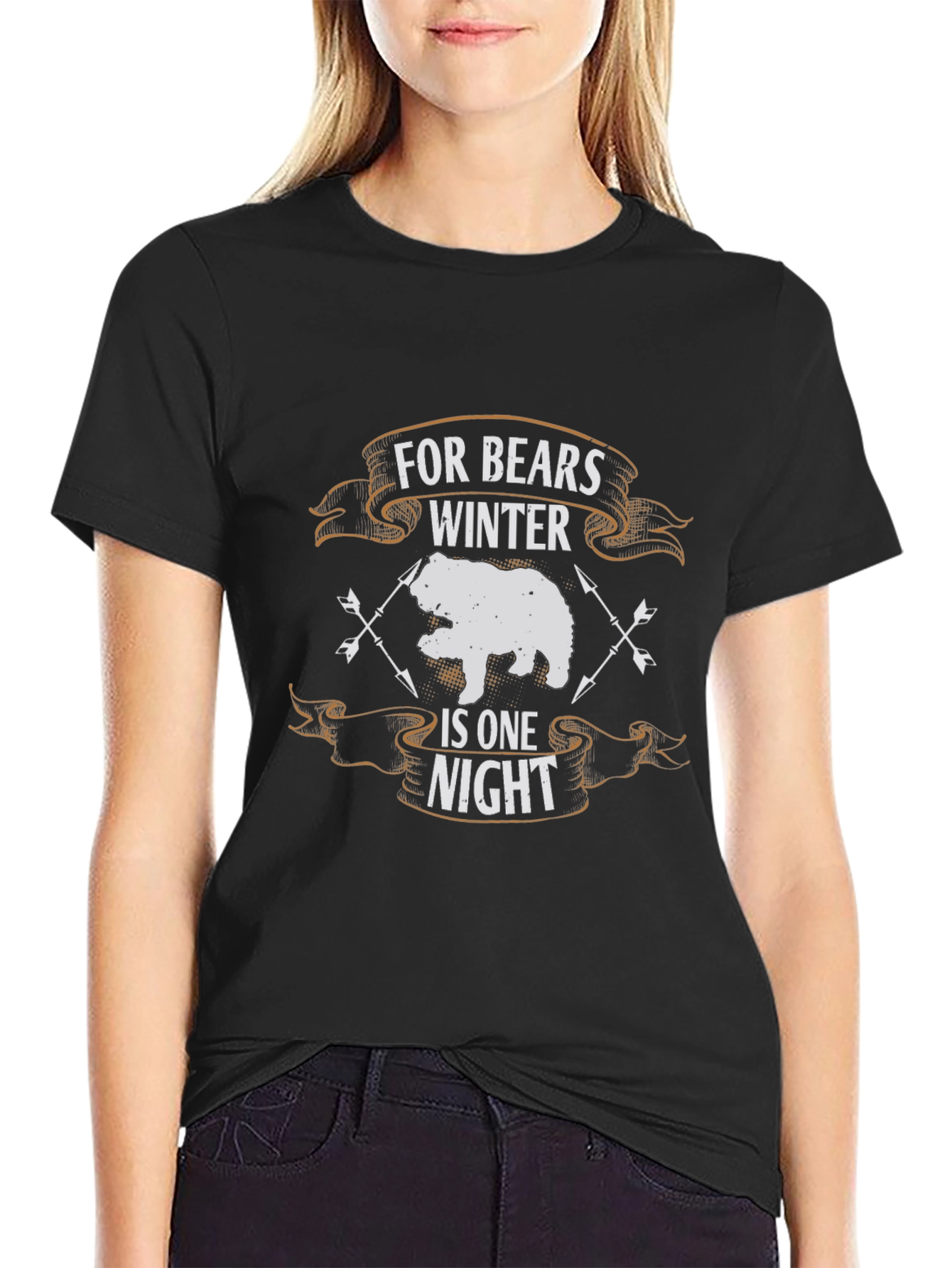 Bear Winter One Night Black T-Shirt