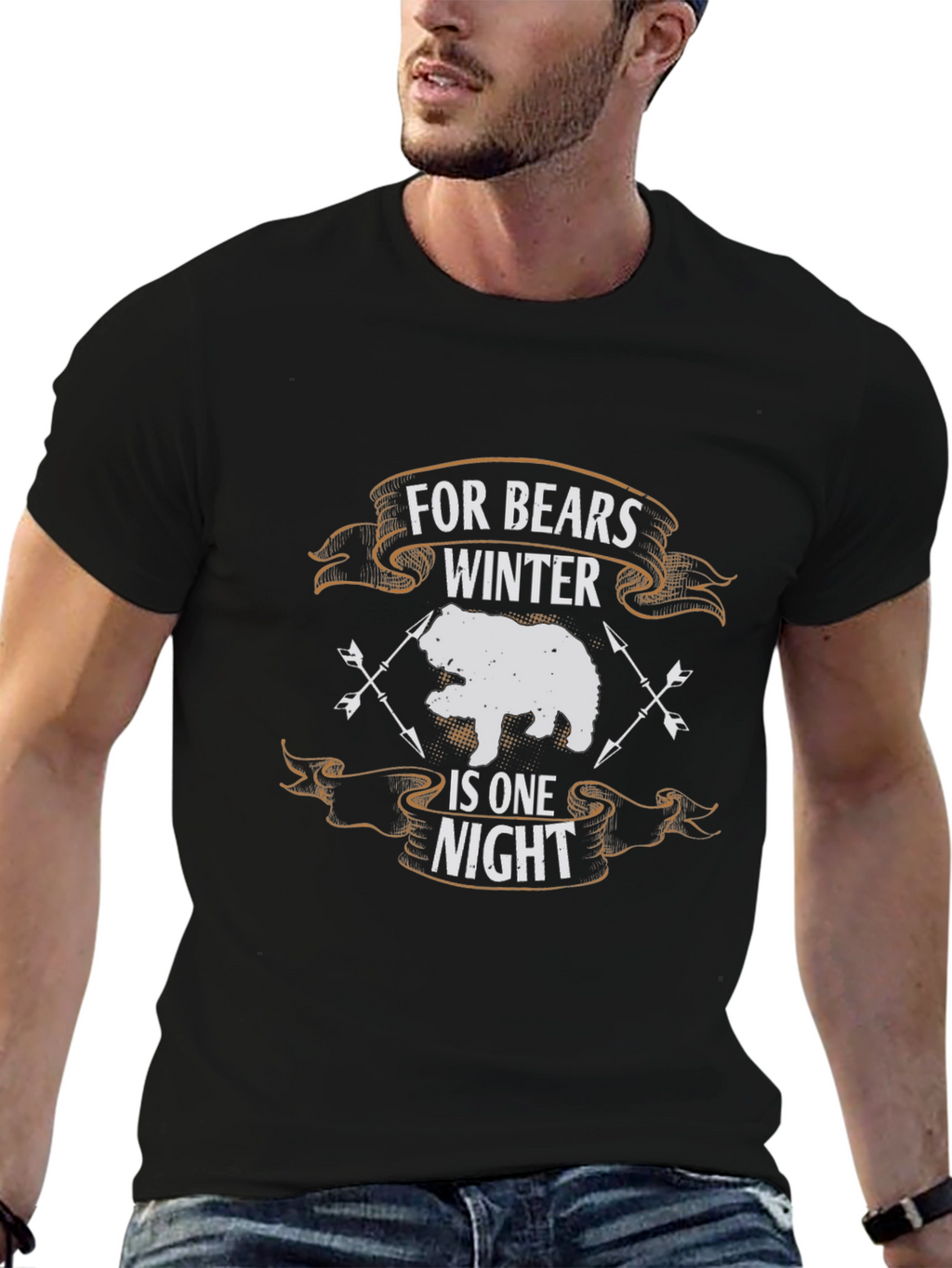 Bear Winter One Night Black T-Shirt