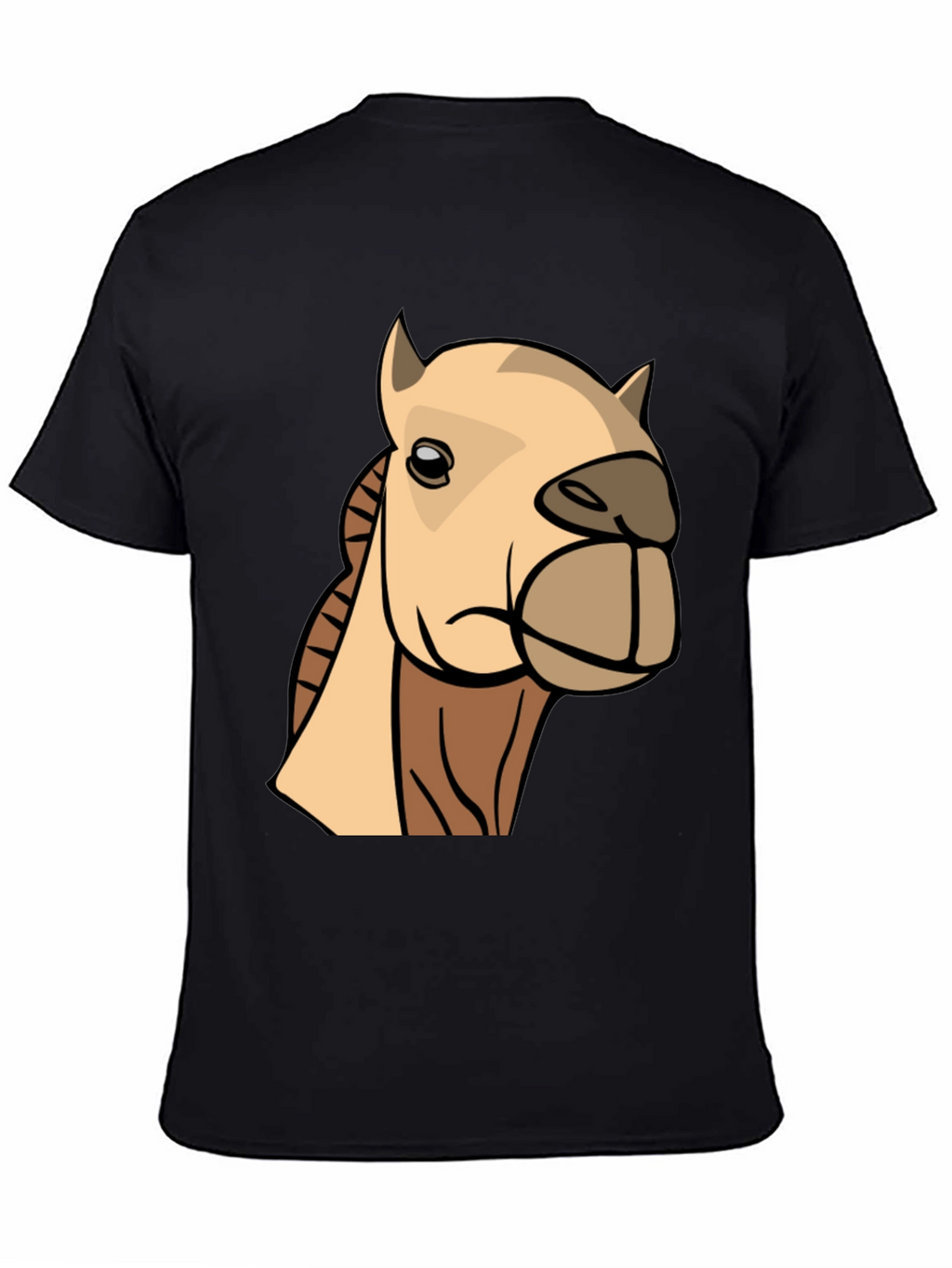 Camel Cartoon Graphic T-Shirt - Black Cotton Tee