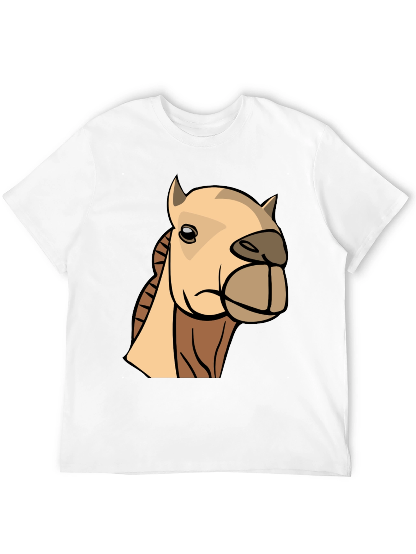 Camel Cartoon Graphic T-Shirt - Black Cotton Tee