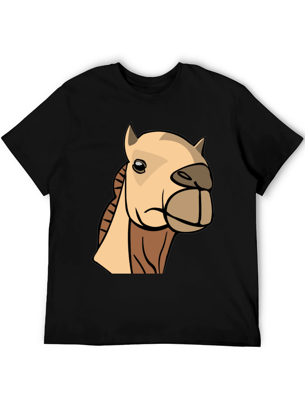 Camel Cartoon Graphic T-Shirt - Black Cotton Tee