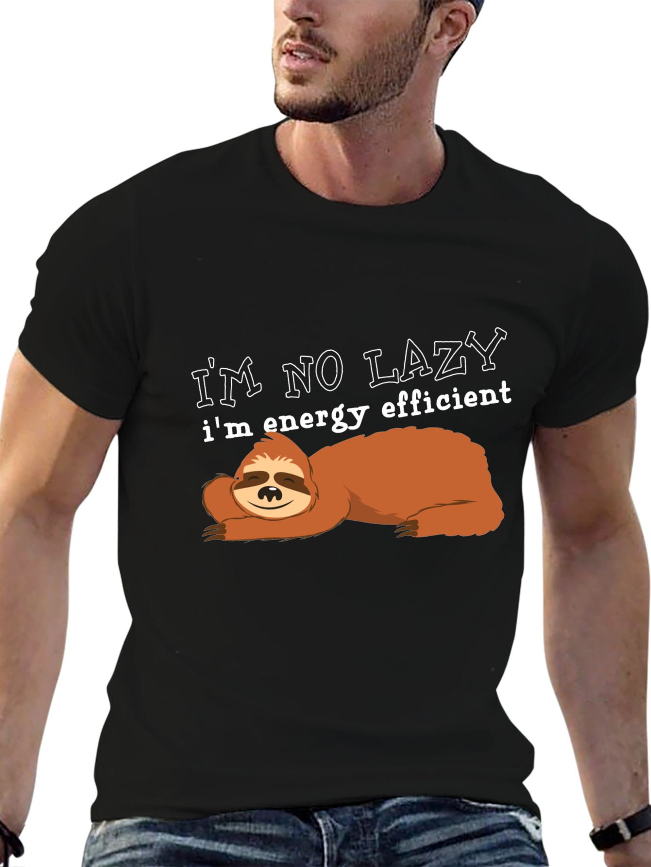 Energy Efficient Sloth Graphic T-Shirt