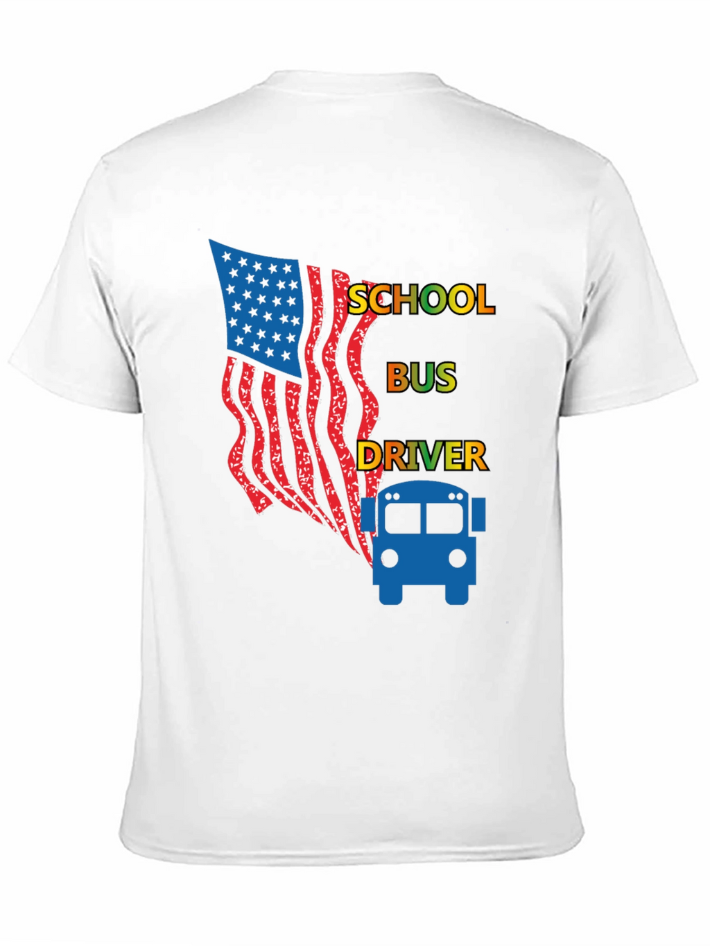 School Bus Driver American Flag Graphic Tee