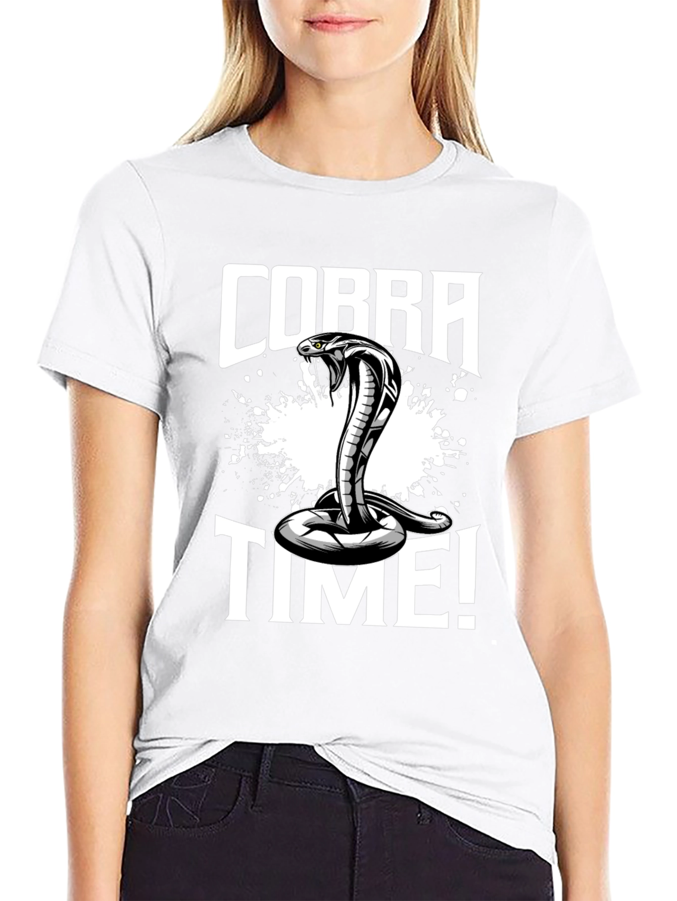 Cobra Time! Graphic Print Black T-Shirt