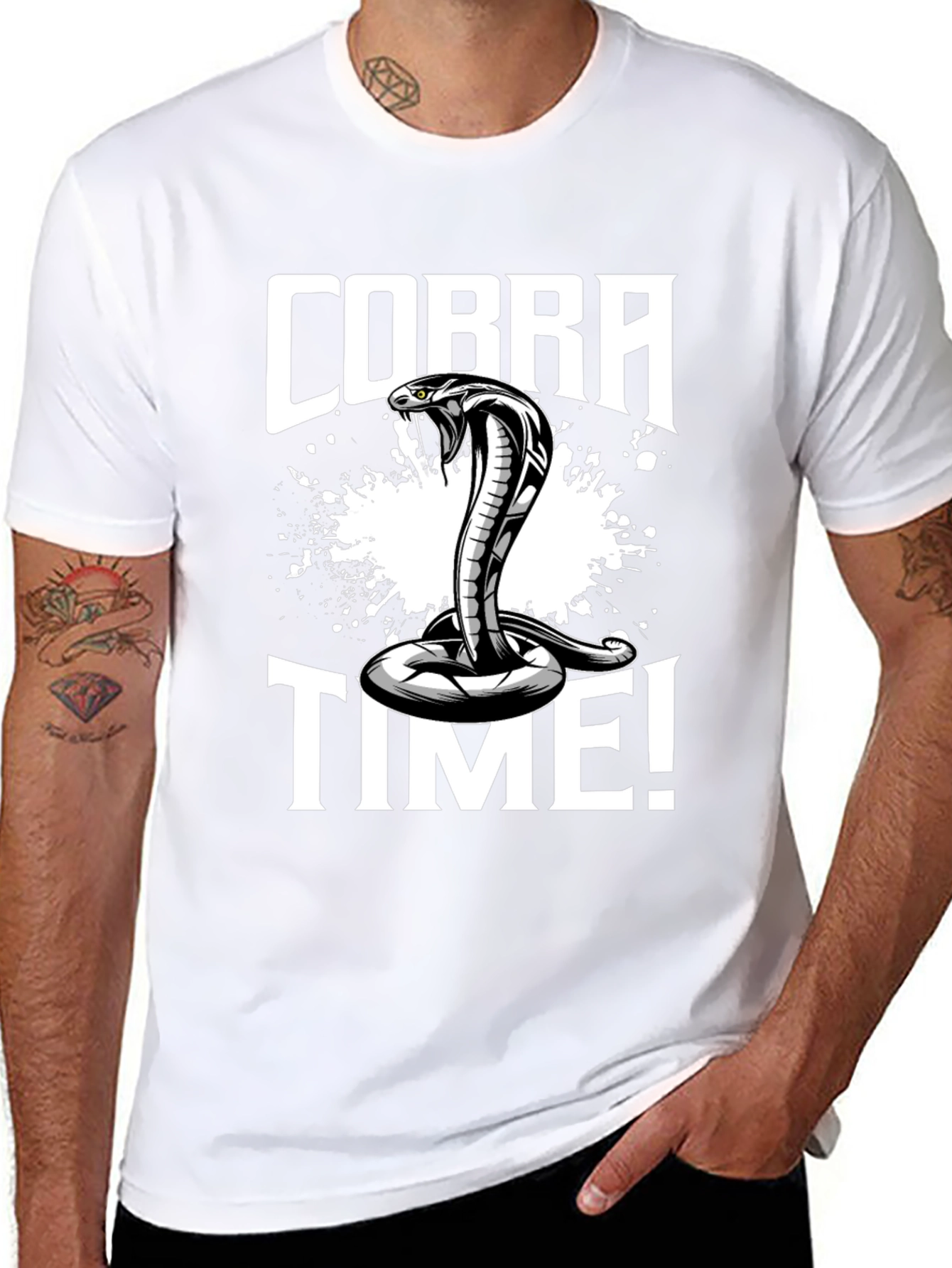 Cobra Time! Graphic Print Black T-Shirt