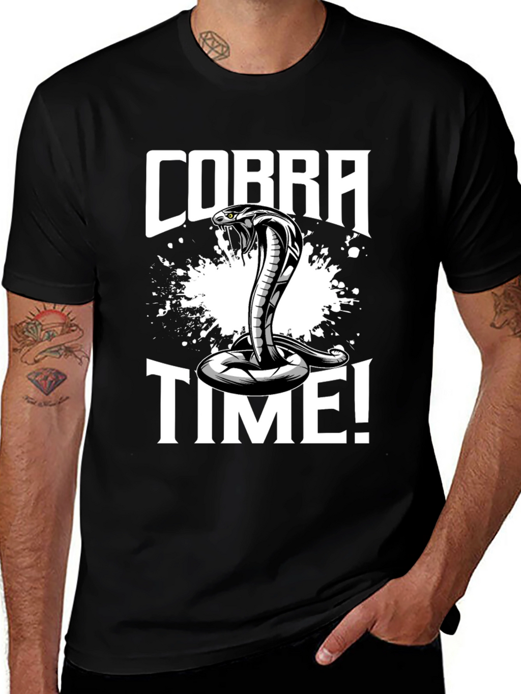 Cobra Time! Graphic Print Black T-Shirt