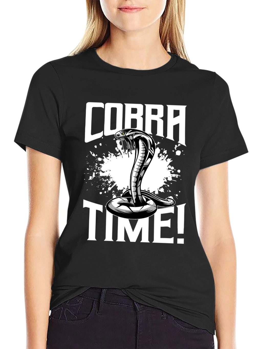 Cobra Time! Graphic Print Black T-Shirt