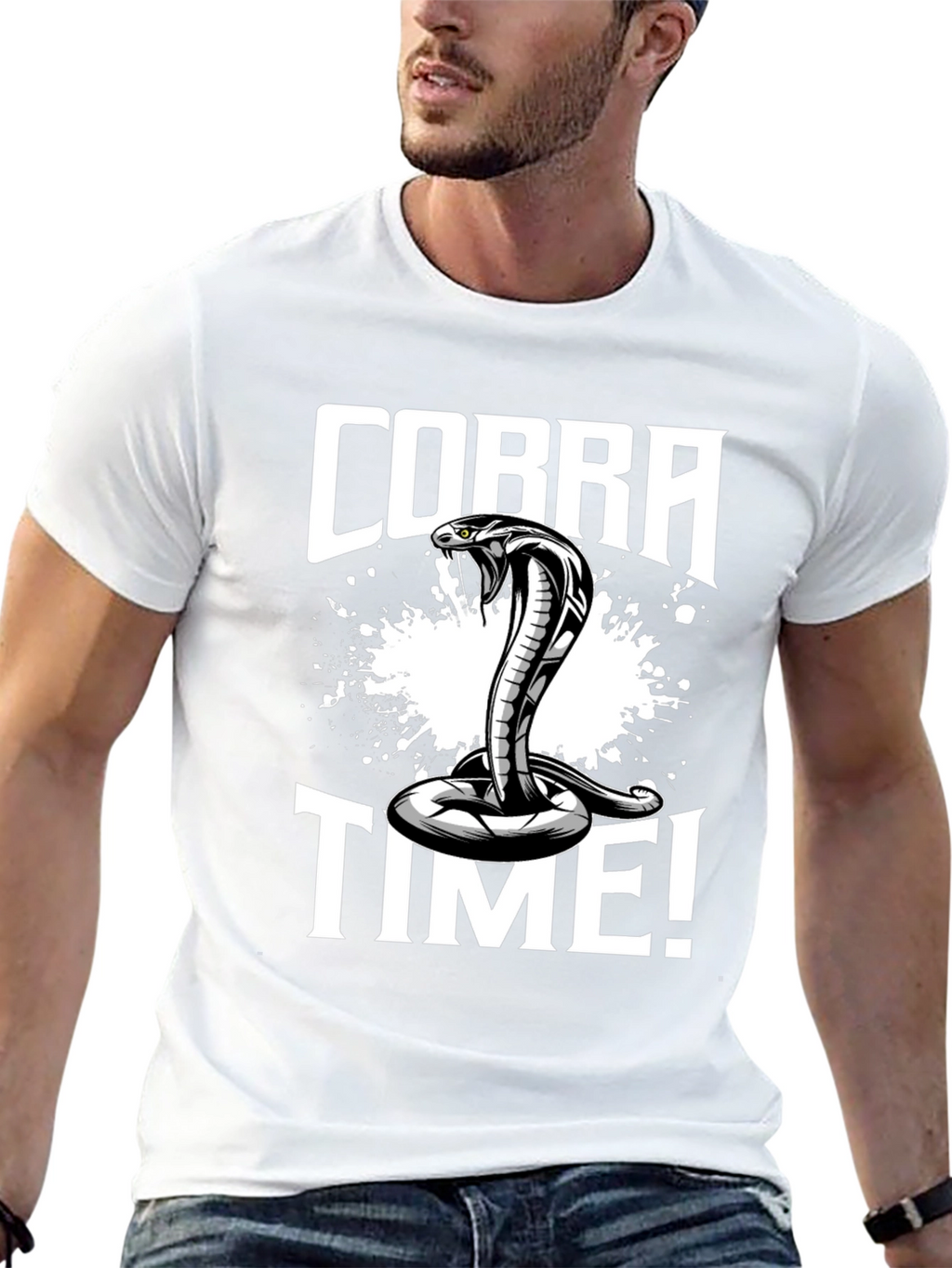Cobra Time! Graphic Print Black T-Shirt