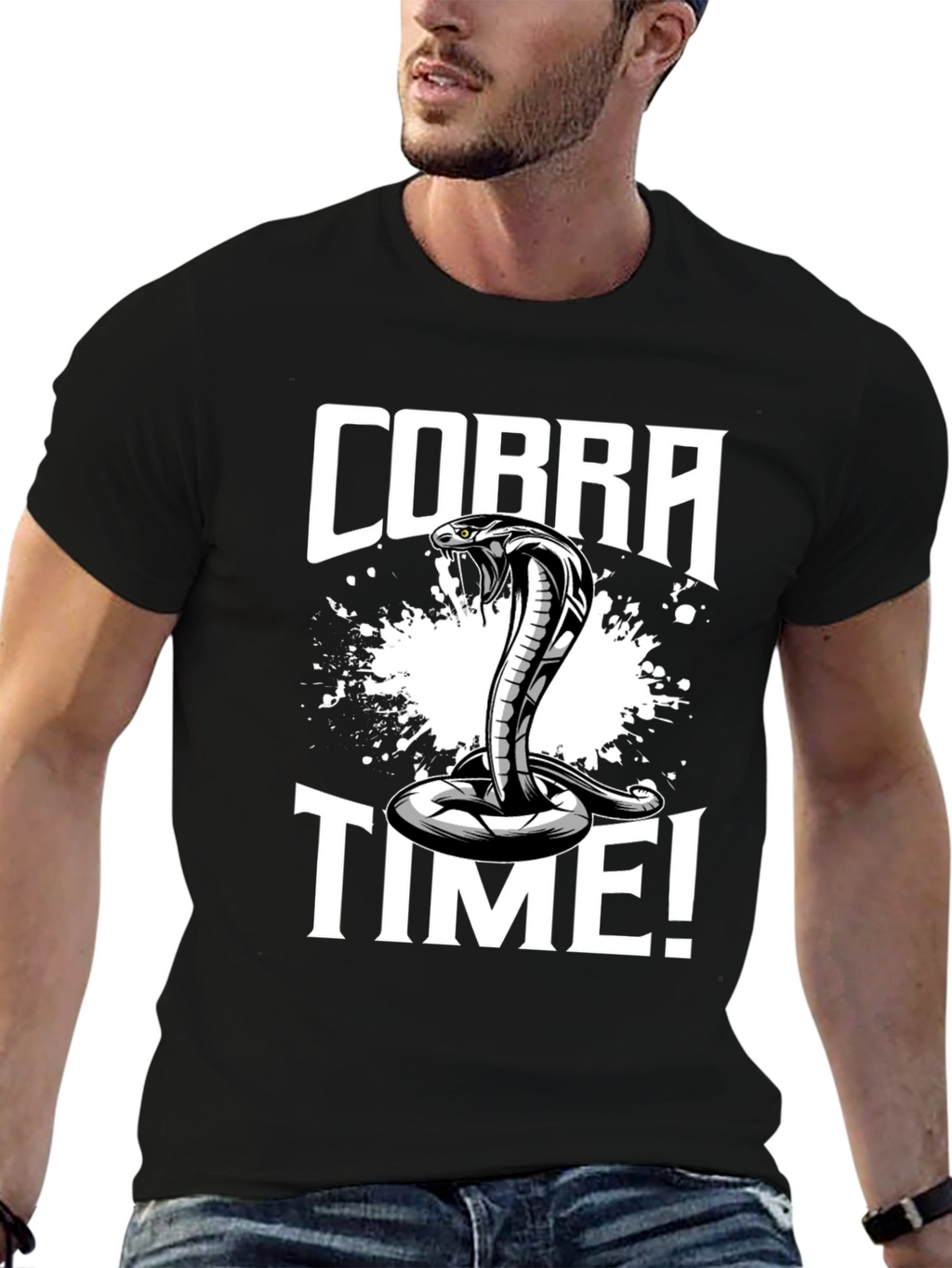 Cobra Time! Graphic Print Black T-Shirt