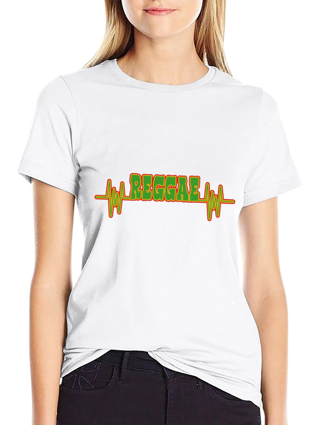 Reggae Heartbeat Graphic T-Shirt - Black