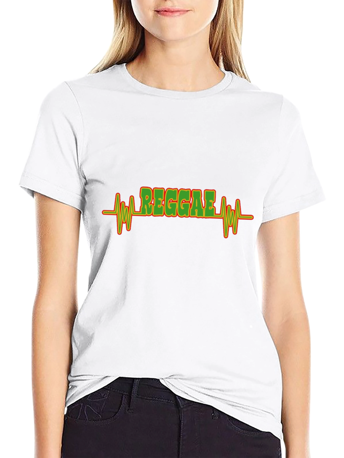 Reggae Heartbeat Graphic T-Shirt - Black