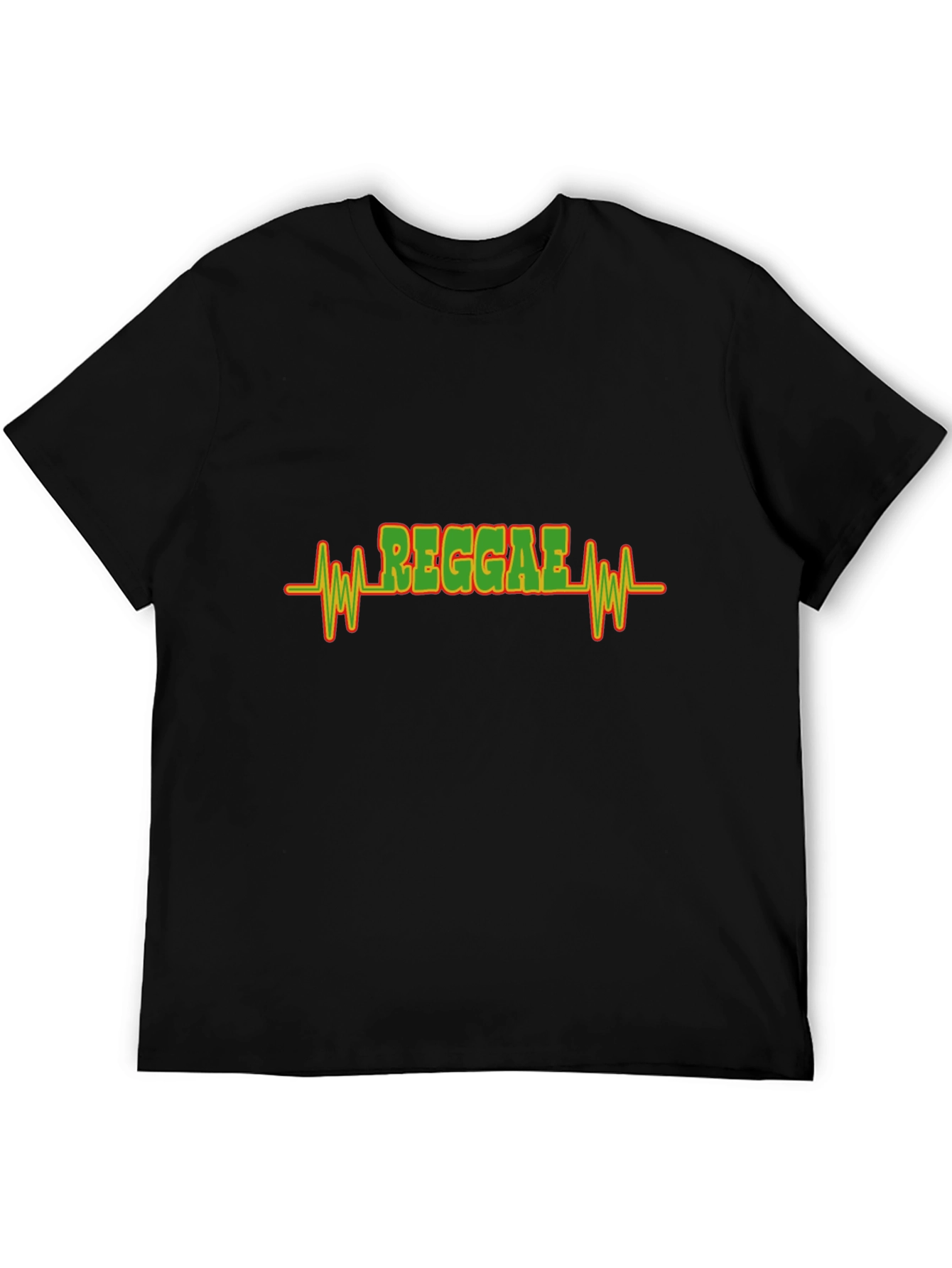 Reggae Heartbeat Graphic T-Shirt - Black