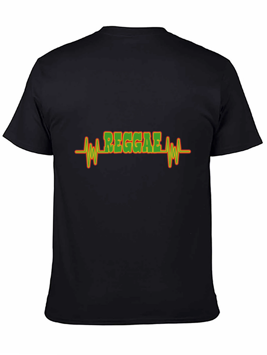 Reggae Heartbeat Graphic T-Shirt - Black