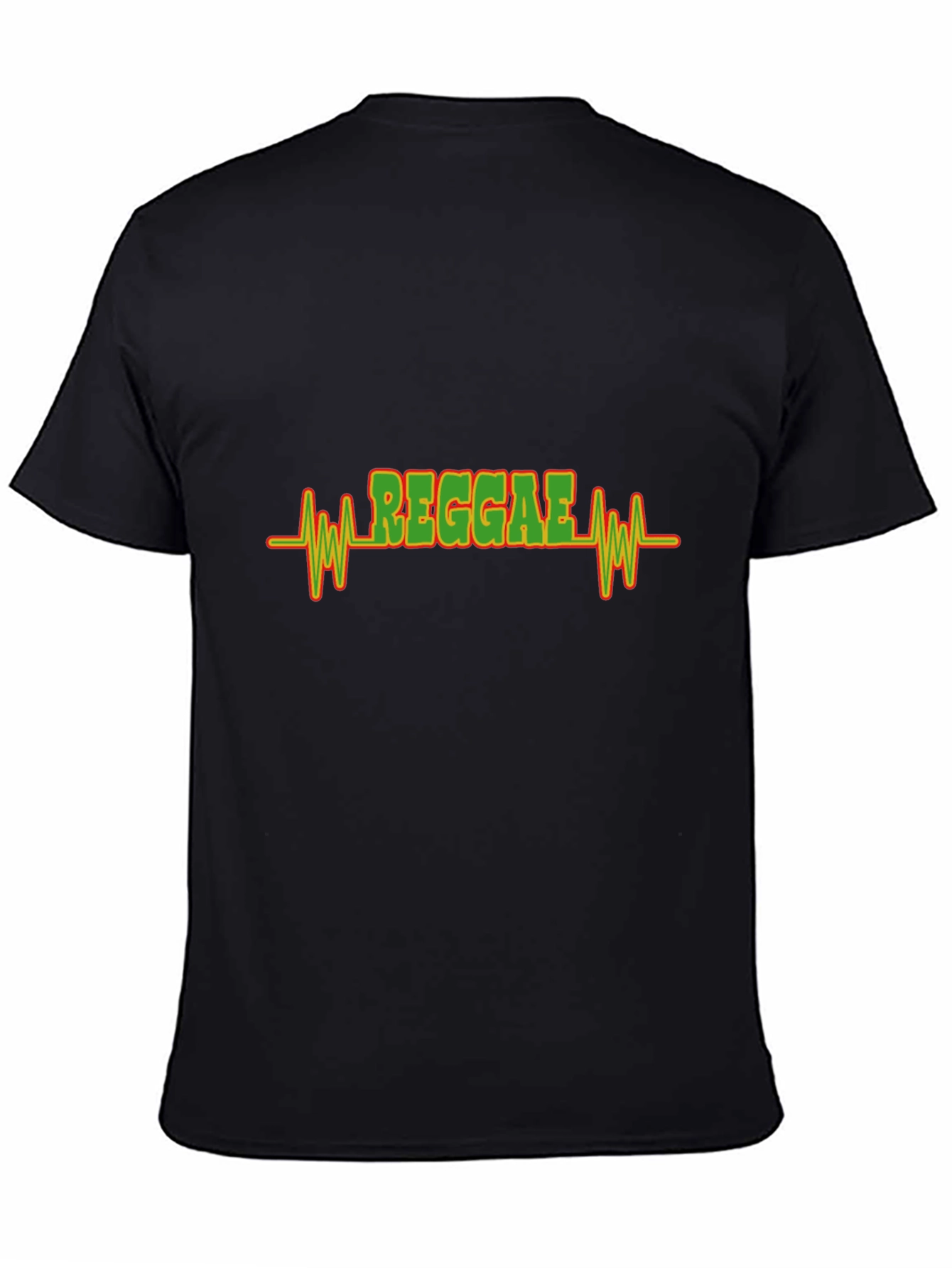 Reggae Heartbeat Graphic T-Shirt - Black