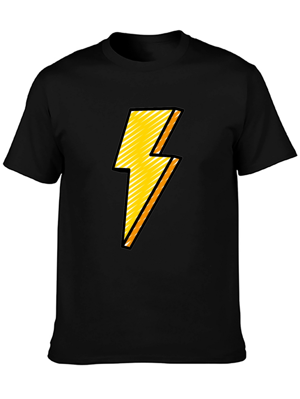 Lightning Bolt Graphic Tee - Black Cotton Comfort