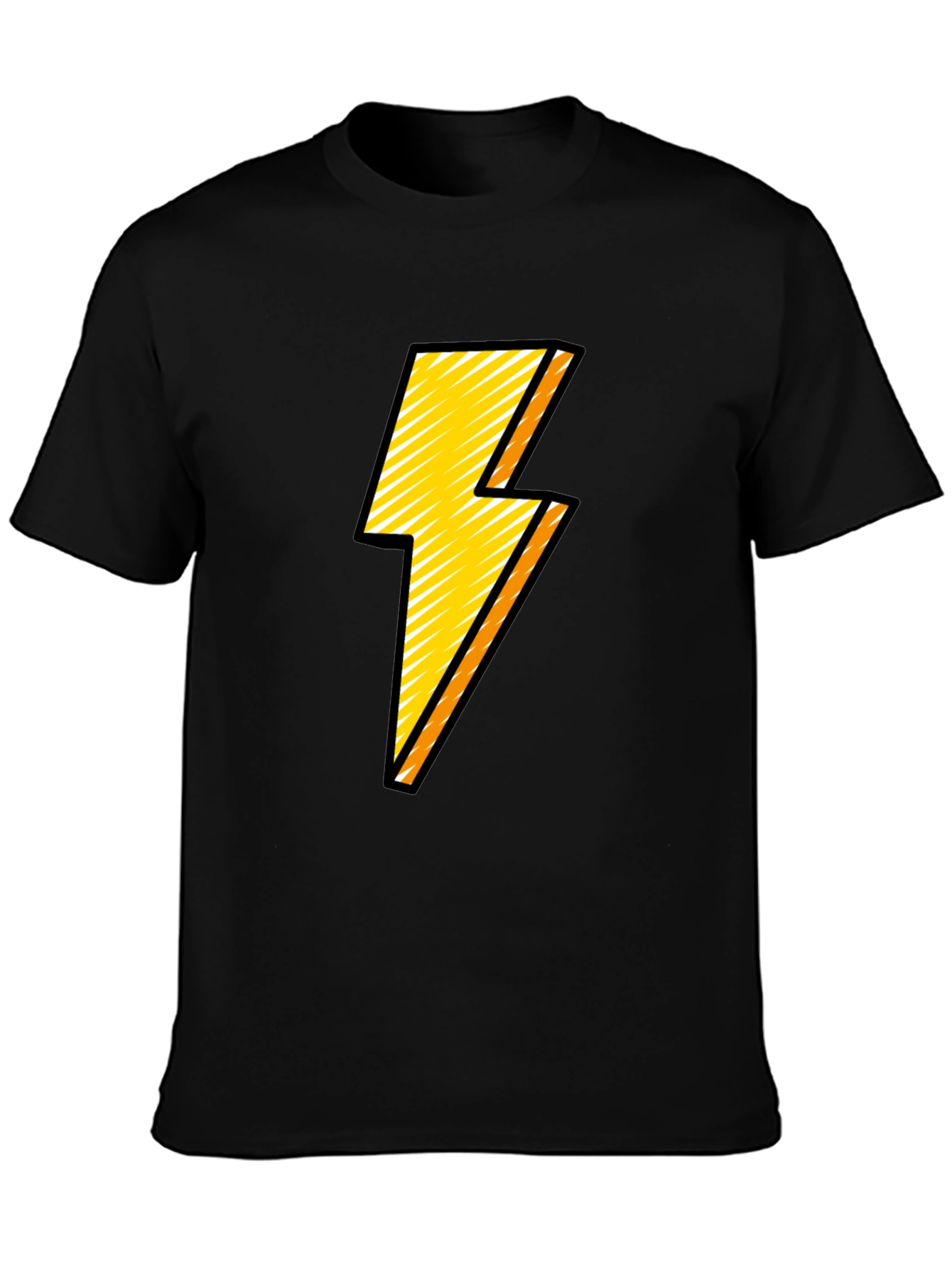Lightning Bolt Graphic Tee - Black Cotton Comfort