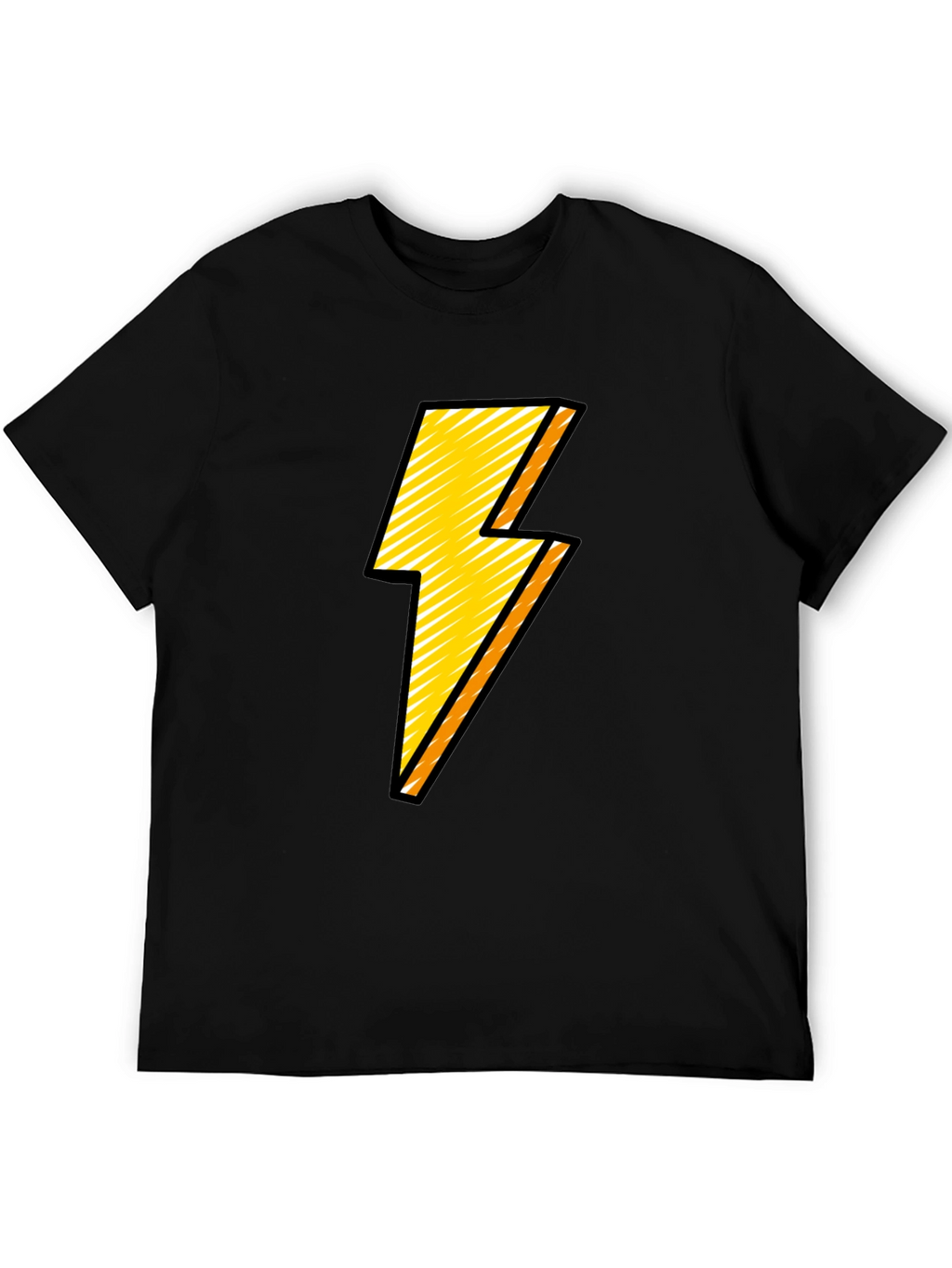 Lightning Bolt Graphic Tee - Black Cotton Comfort