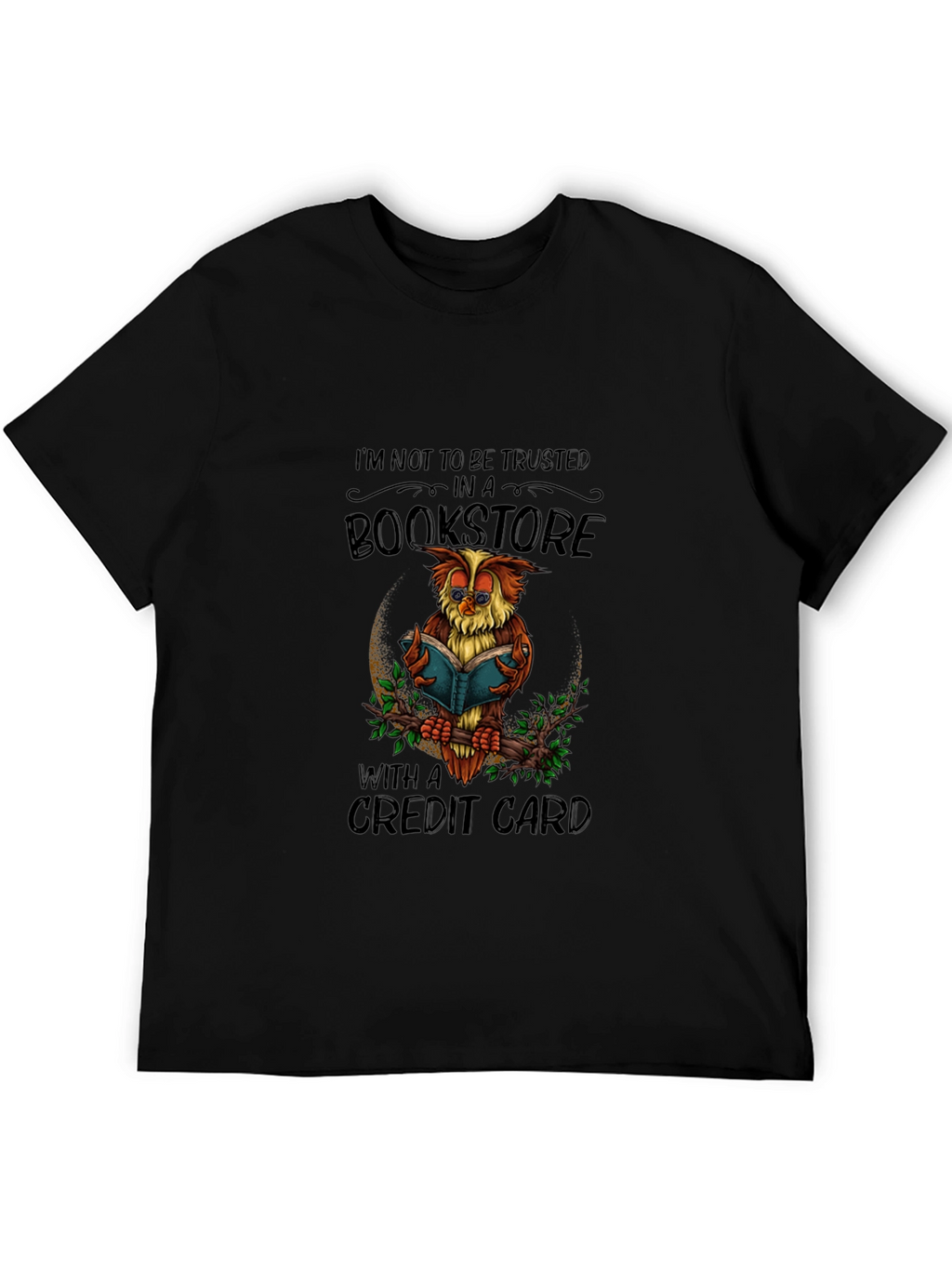 Bookstore Owl T-Shirt: Credit Card Danger!