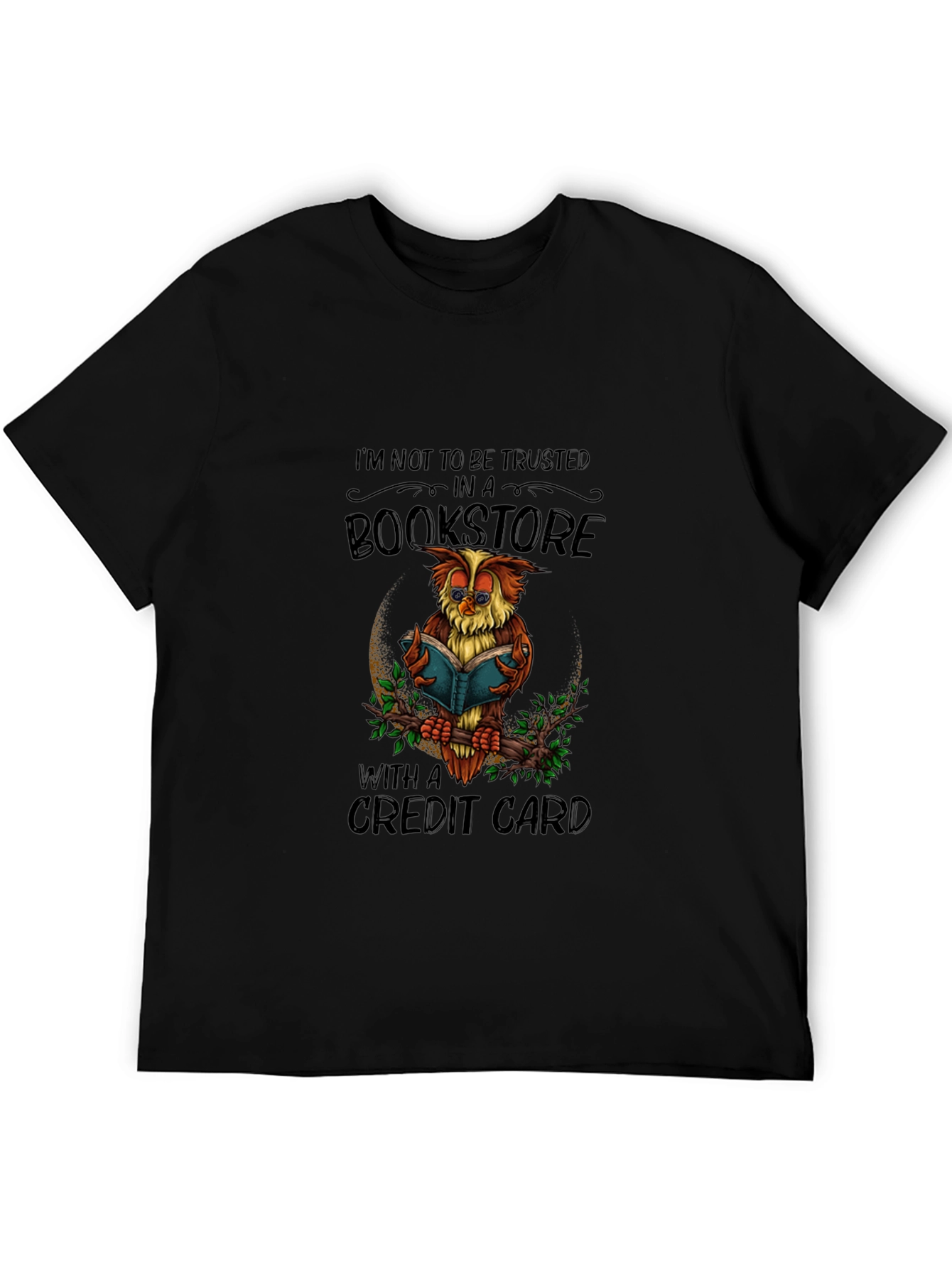 Bookstore Owl T-Shirt: Credit Card Danger!