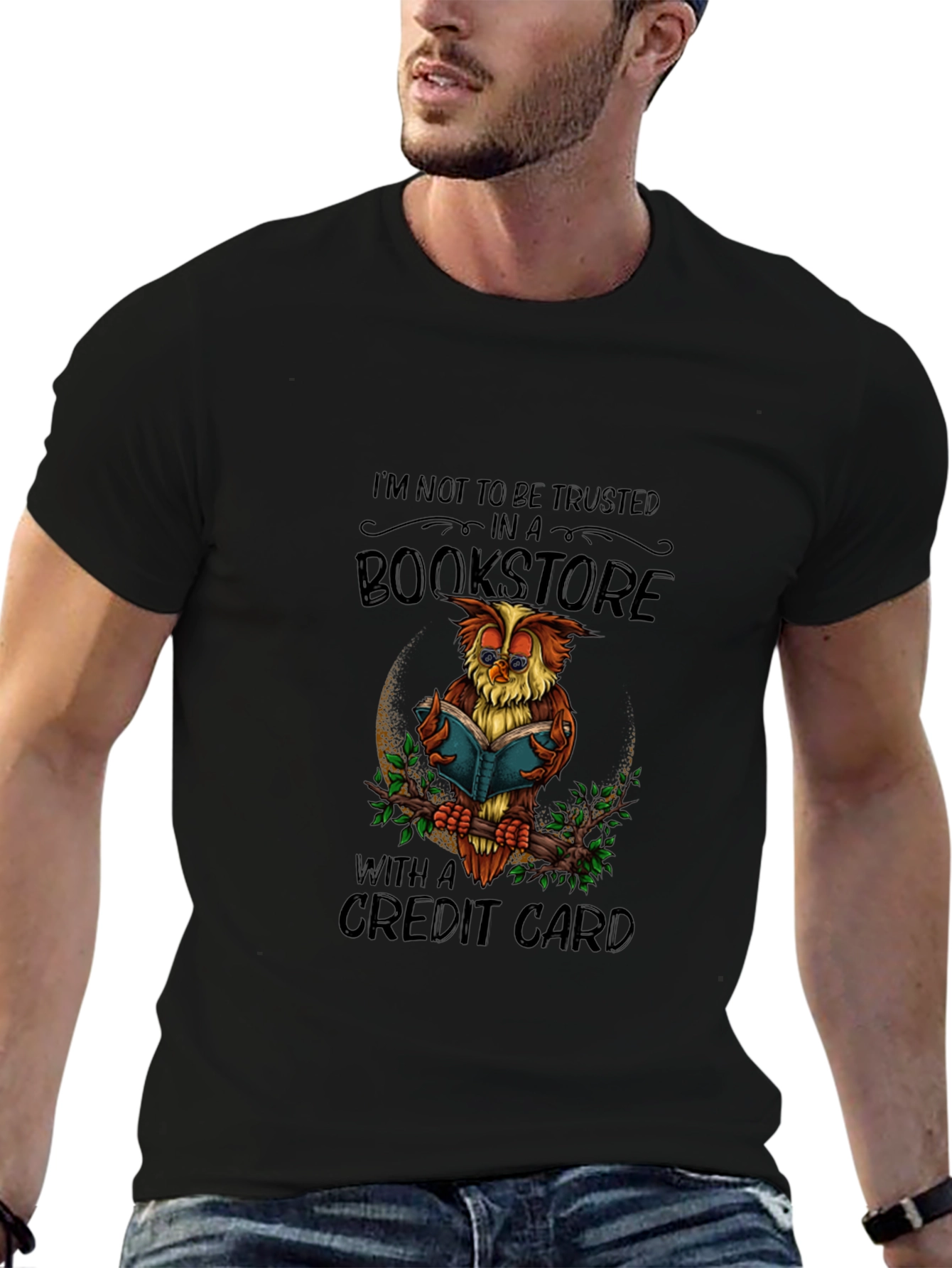 Bookstore Owl T-Shirt: Credit Card Danger!