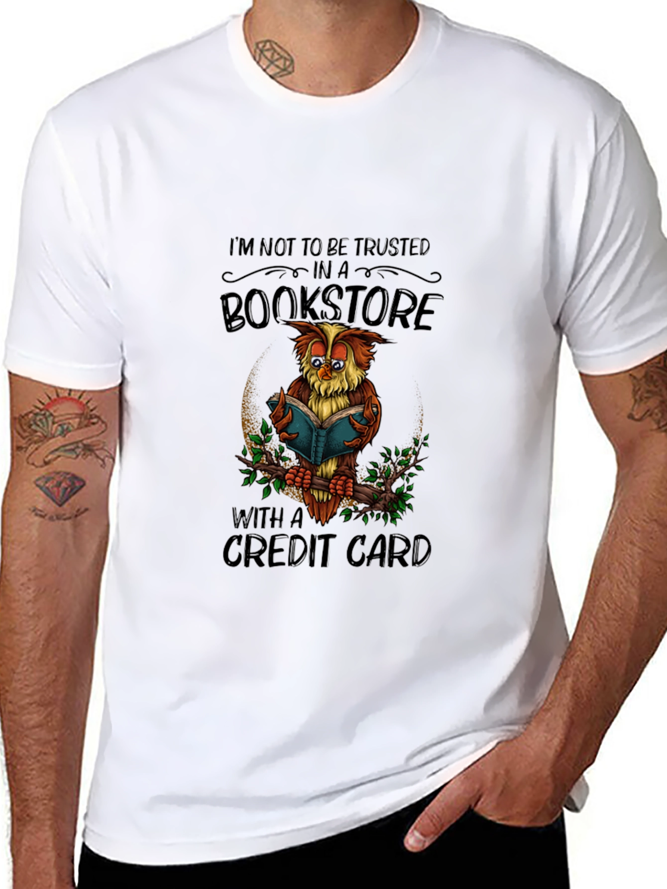 Bookstore Owl T-Shirt: Credit Card Danger!