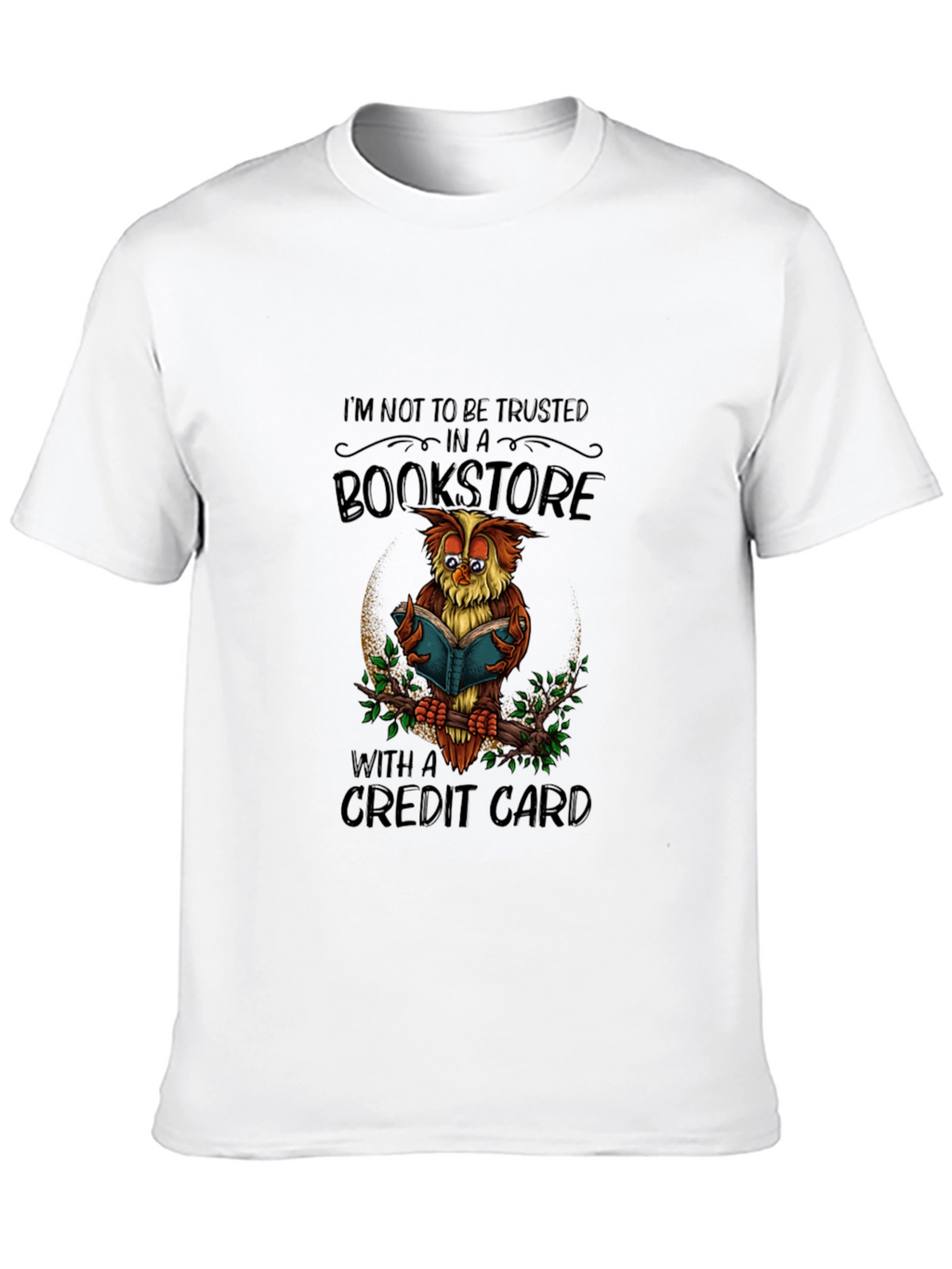Bookstore Owl T-Shirt: Credit Card Danger!